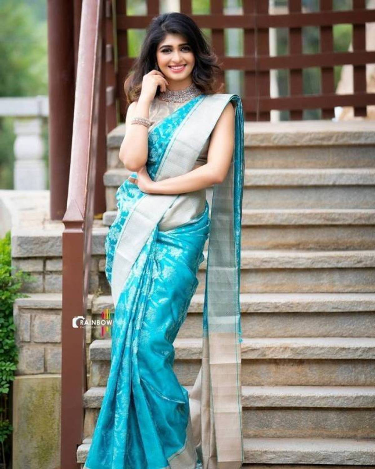 KanjiQueen Woven, Printed Kanjivaram Silk Blend, Pure Silk Saree