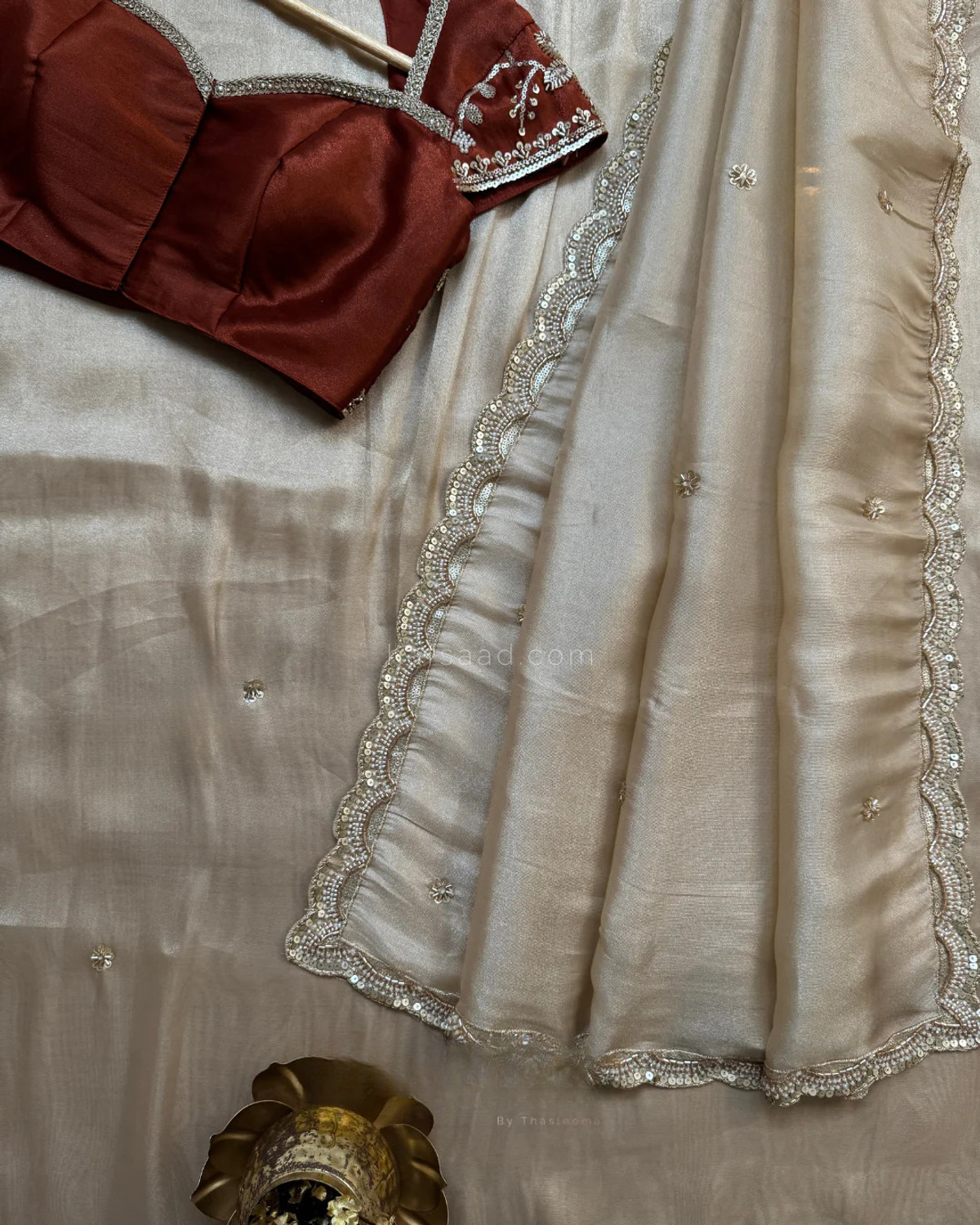 Image of SOVANSALI Embroidered, Embellished Bollywood Jimmy Jimmy Saree