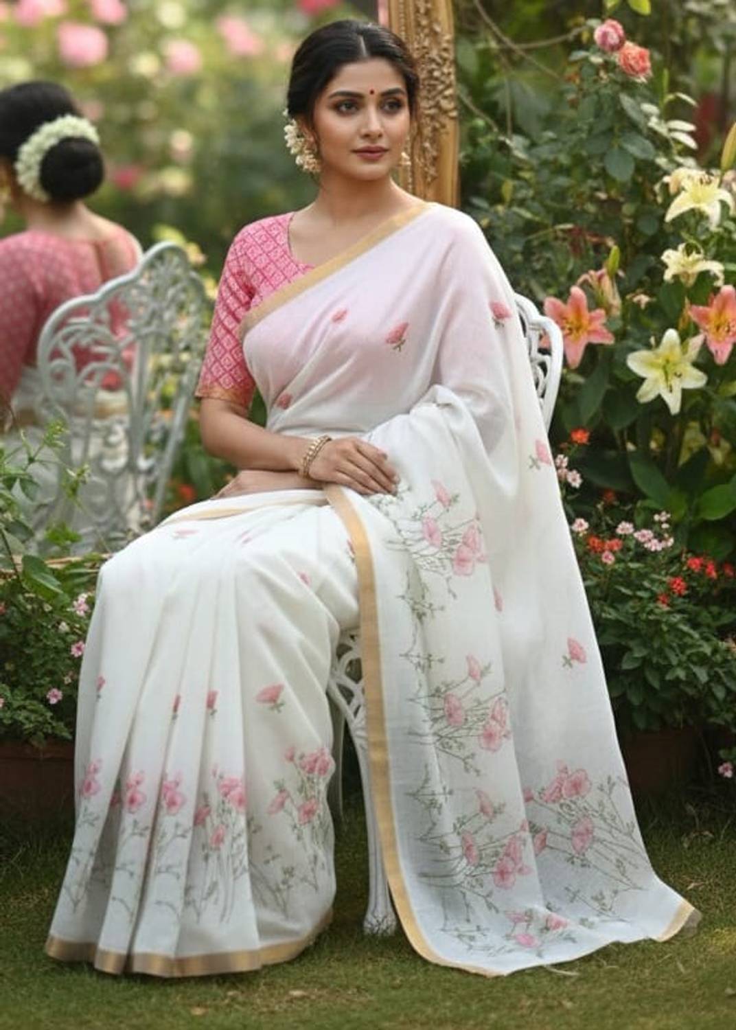Gajal Floral Print, Printed Daily Wear Pure Cotton, Cotton Linen