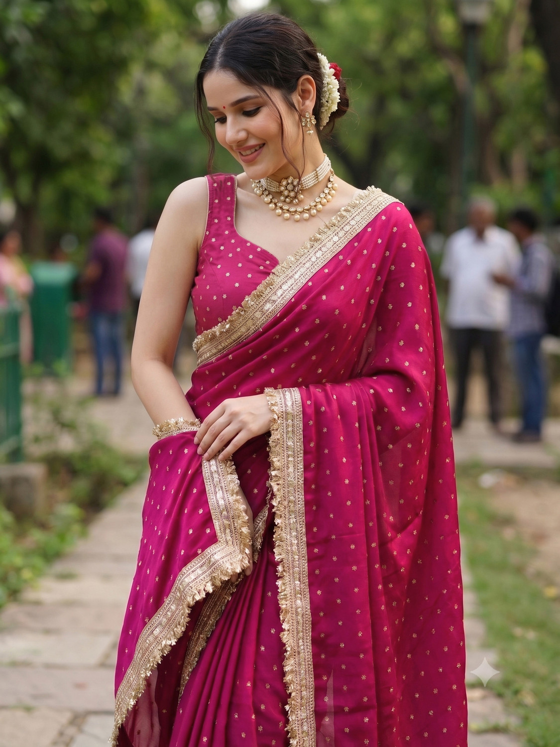 Image of LOROFY Embellished Bollywood Pure Silk Saree