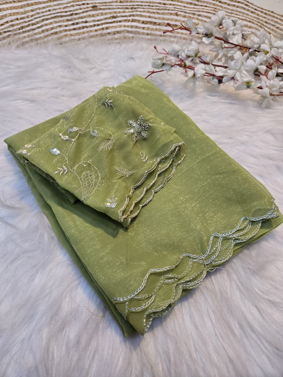 Image of Tejal Creation Embroidered Daily Wear Organza Saree