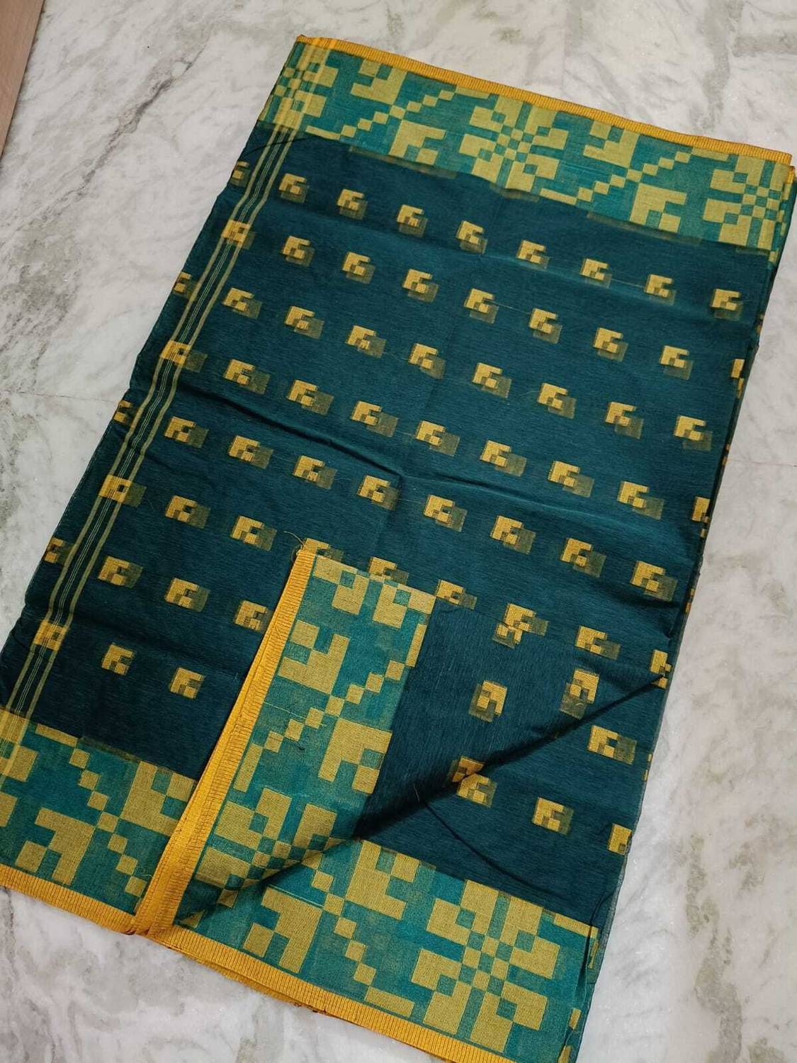 Dutta Self Design Tant Pure Cotton Saree