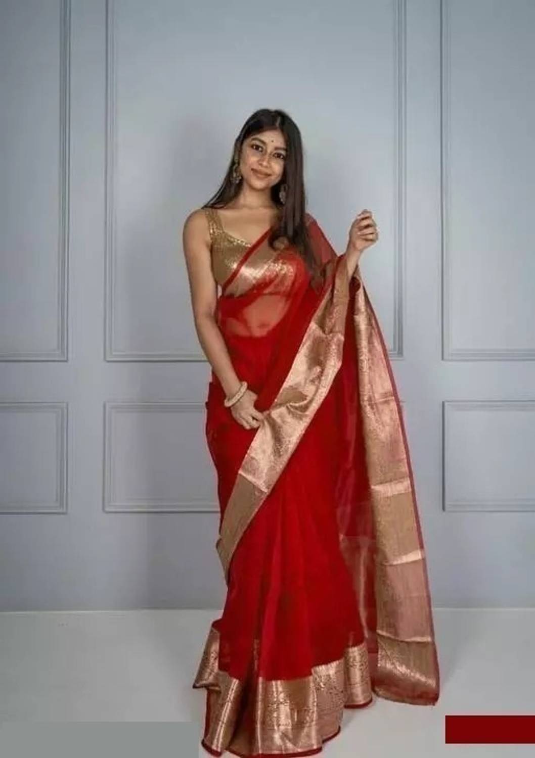 Upalksh Woven Chanderi Organza Saree