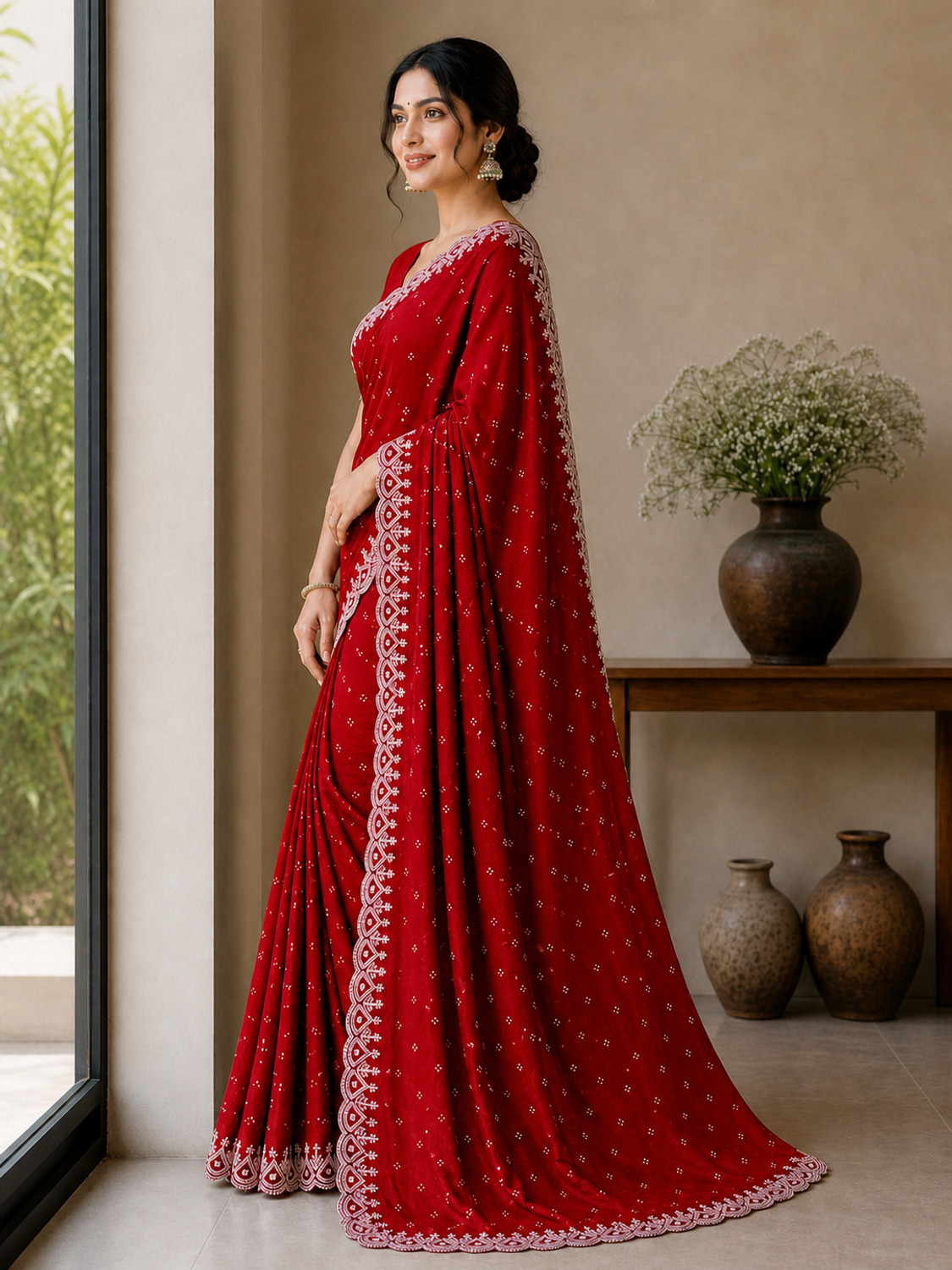 Image of RBM Embroidered, Embellished Bollywood Georgette Saree