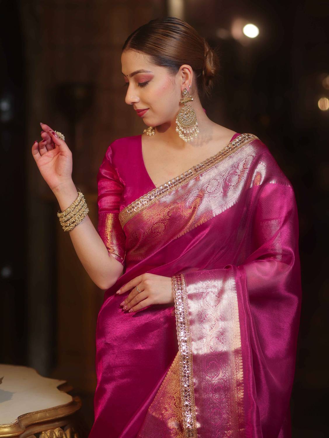 Banarasee Woven Banarasi Tissue Saree