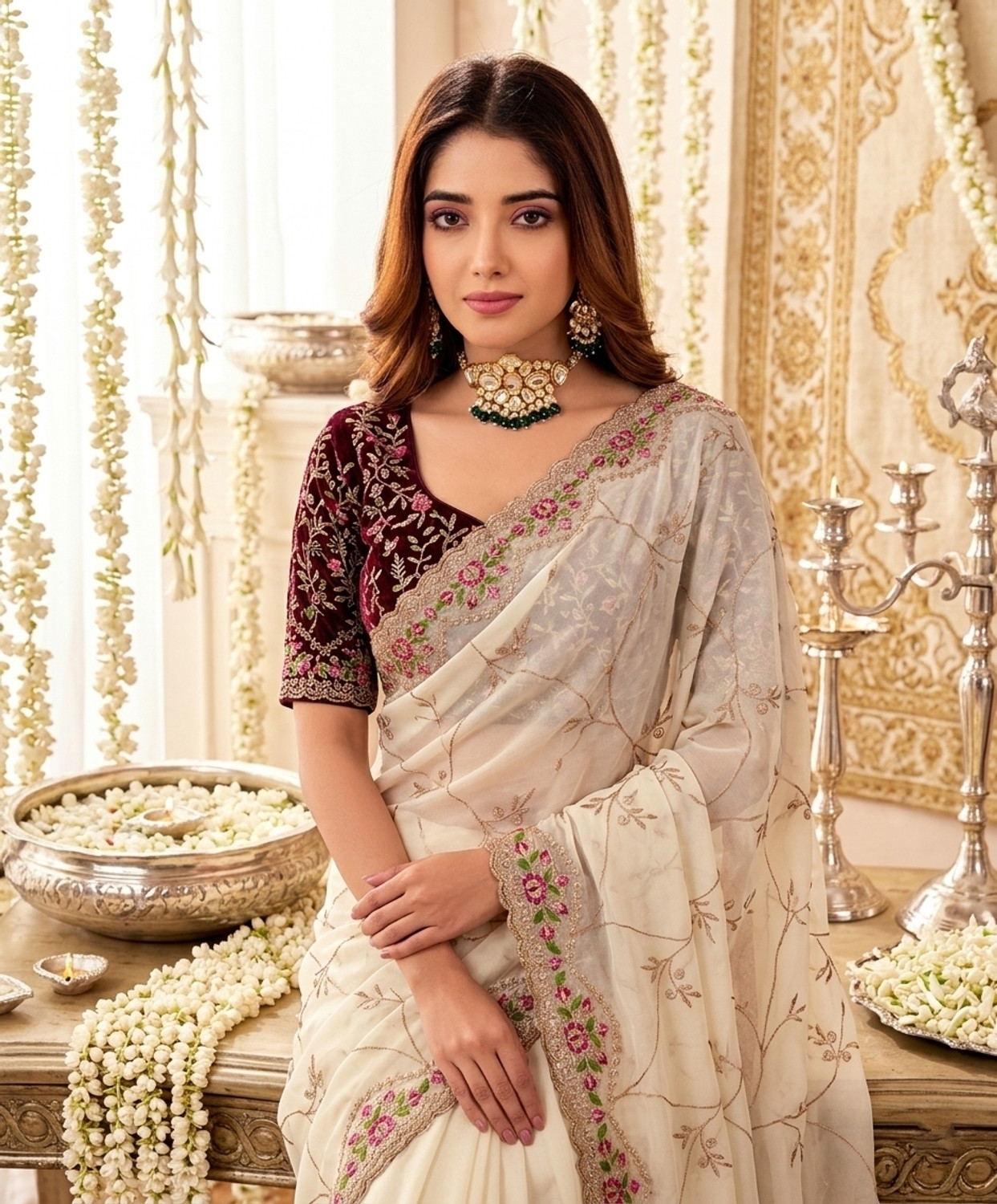 Image of Tasrika Embroidered Bollywood Georgette Saree