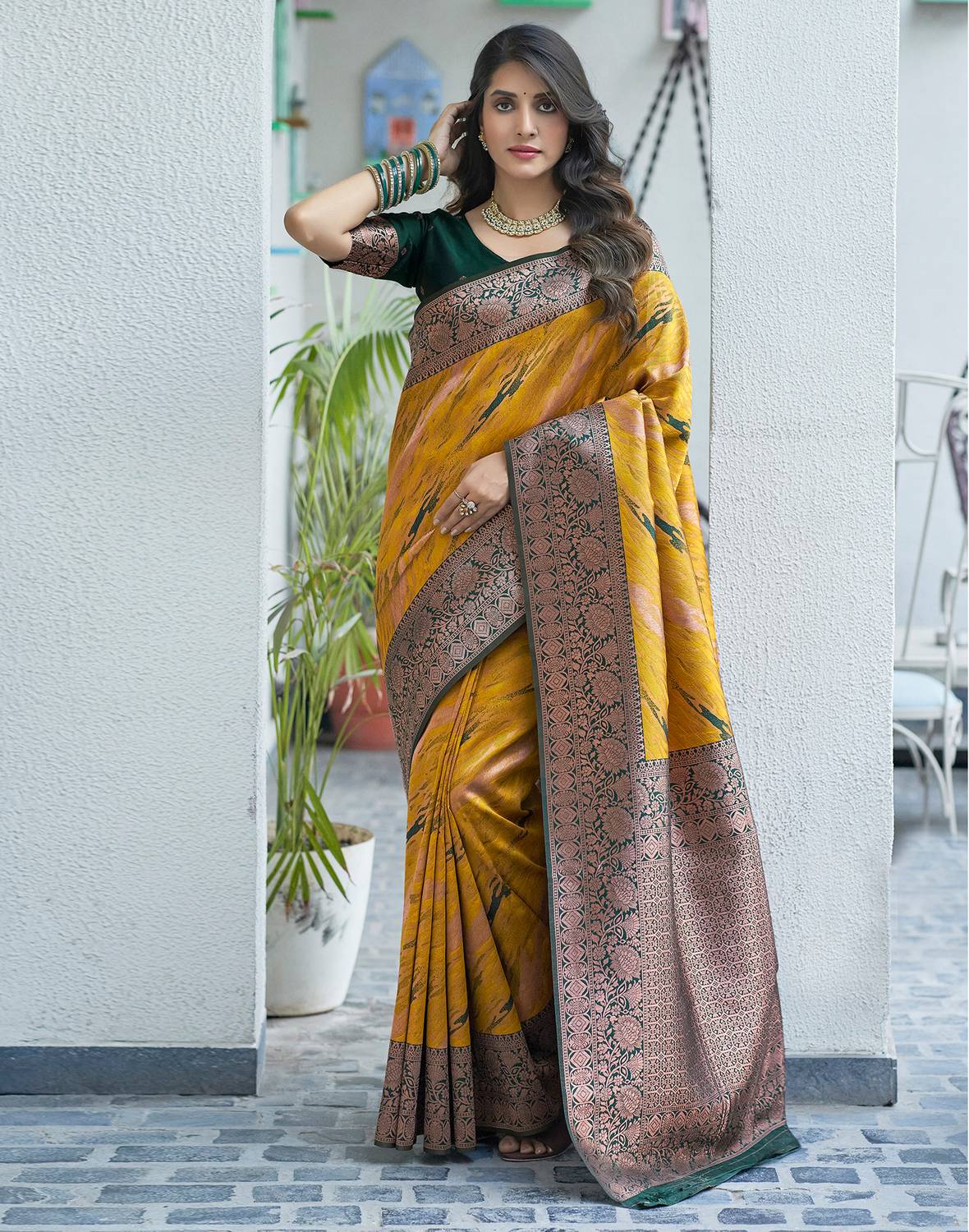 Satrani Woven, Embellished, Self Design Bollywood Silk Blend, Jac