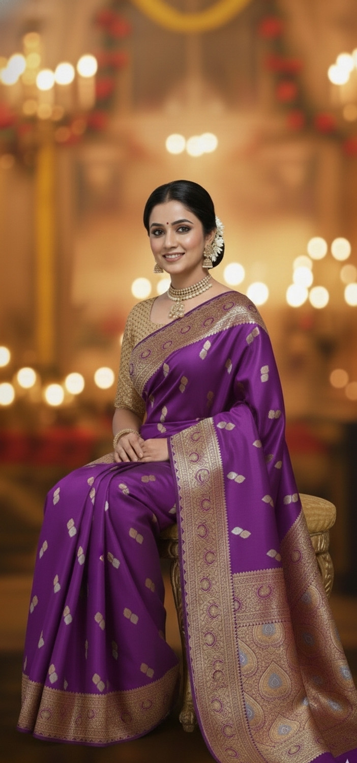 Image of Tanishq Woven Banarasi Pure Silk Saree