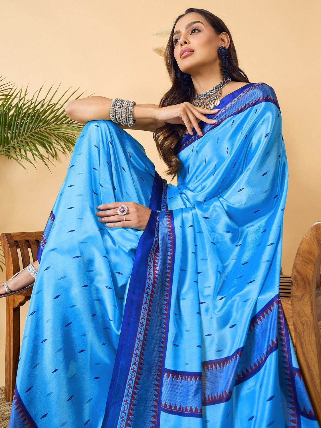 Image of Dori Printed Daily Wear Crepe, Silk Blend Saree