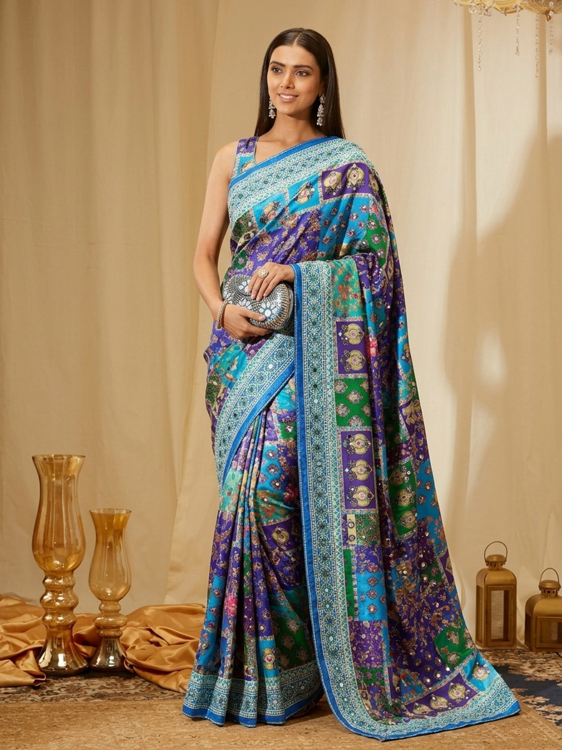 Image of umanta Printed Bollywood Art Silk Saree