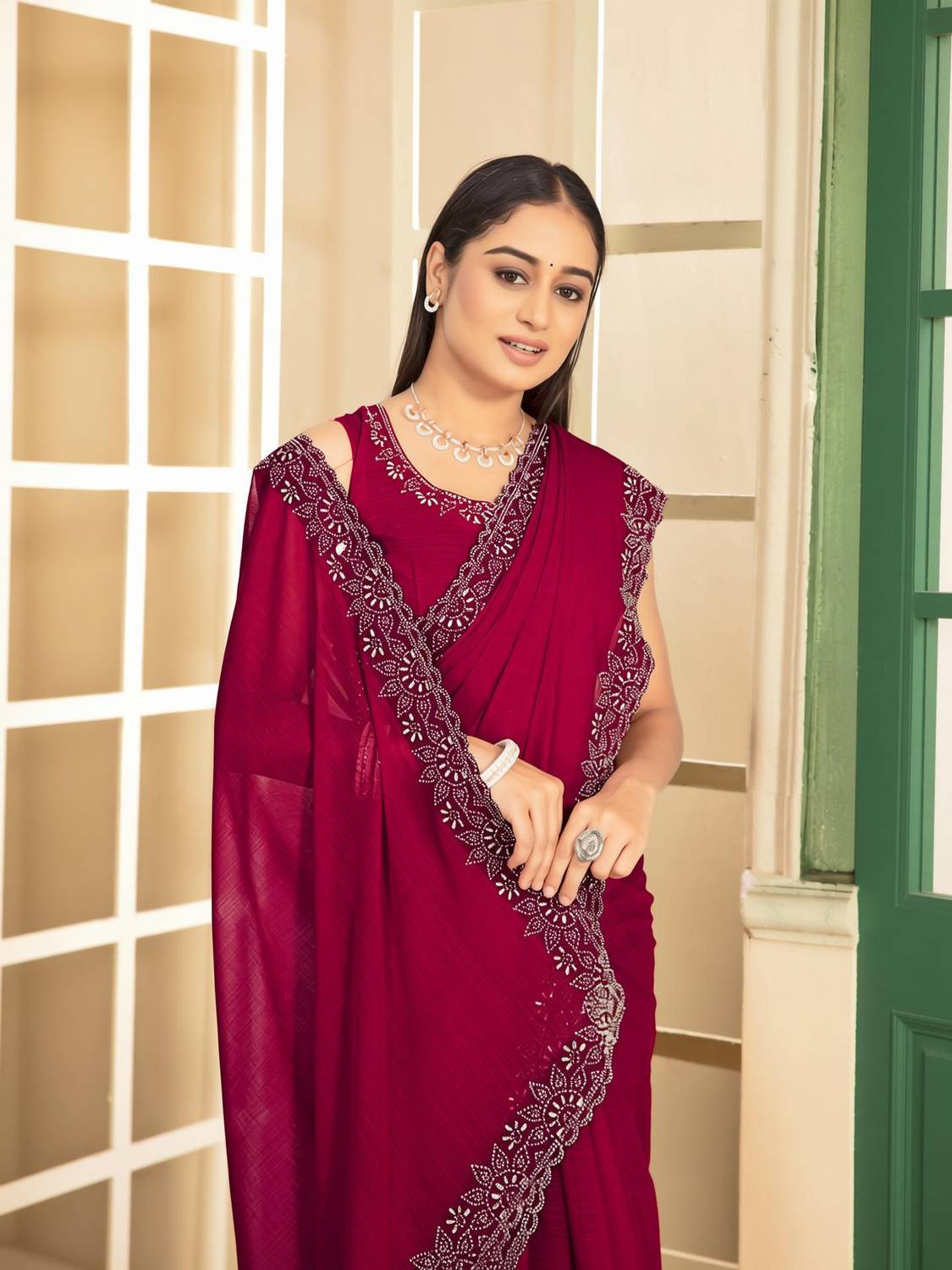 Banarasi wala Embellished Daily Wear Georgette Saree
