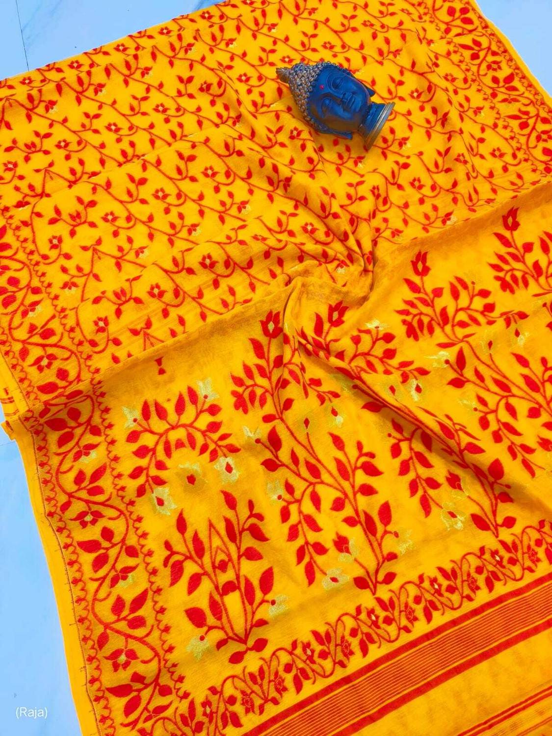 Averis collection Printed Jamdani Handloom Cotton Silk Saree
