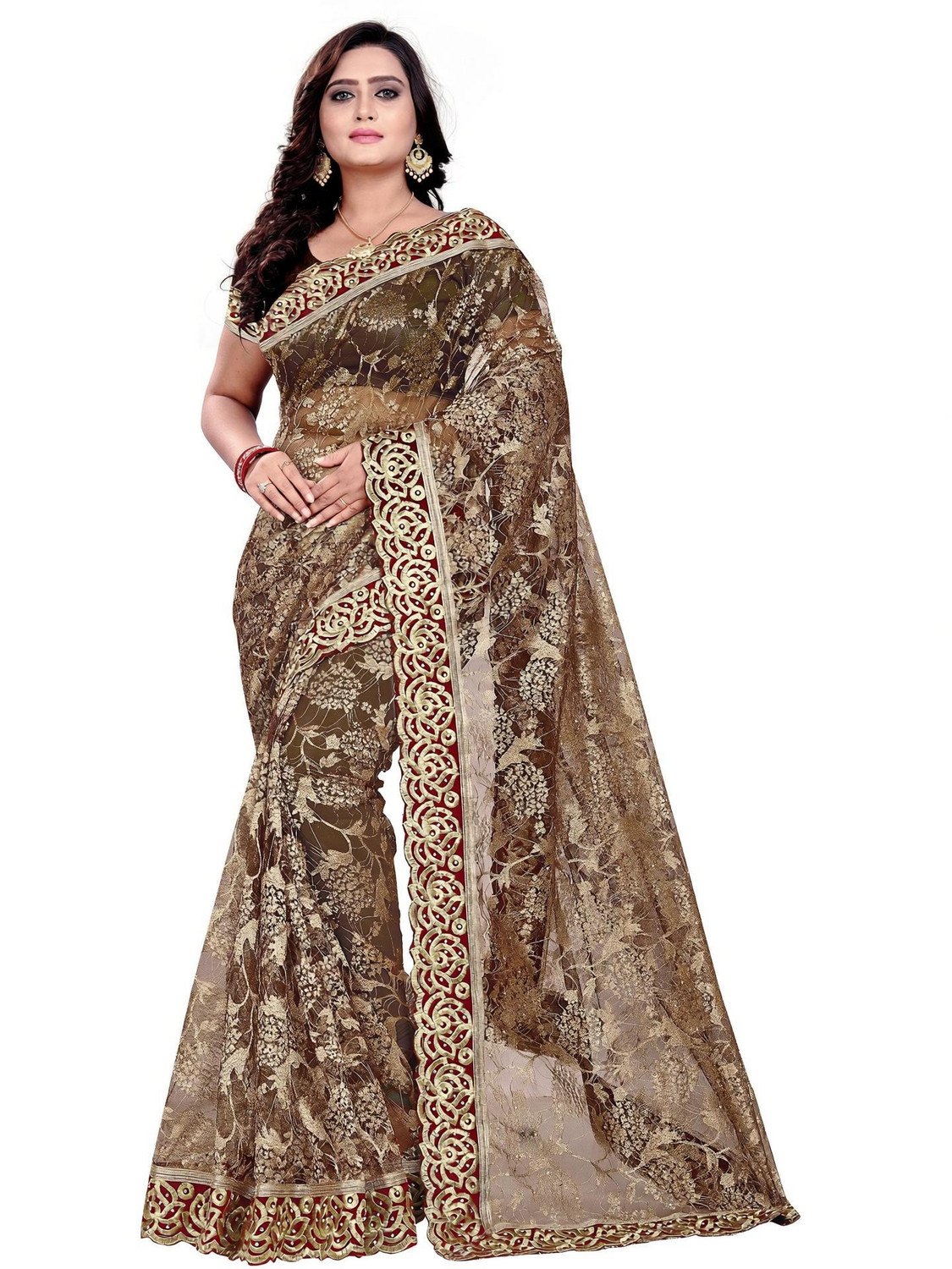 Image of Aruna Sarees Embellished Bollywood Net Saree
