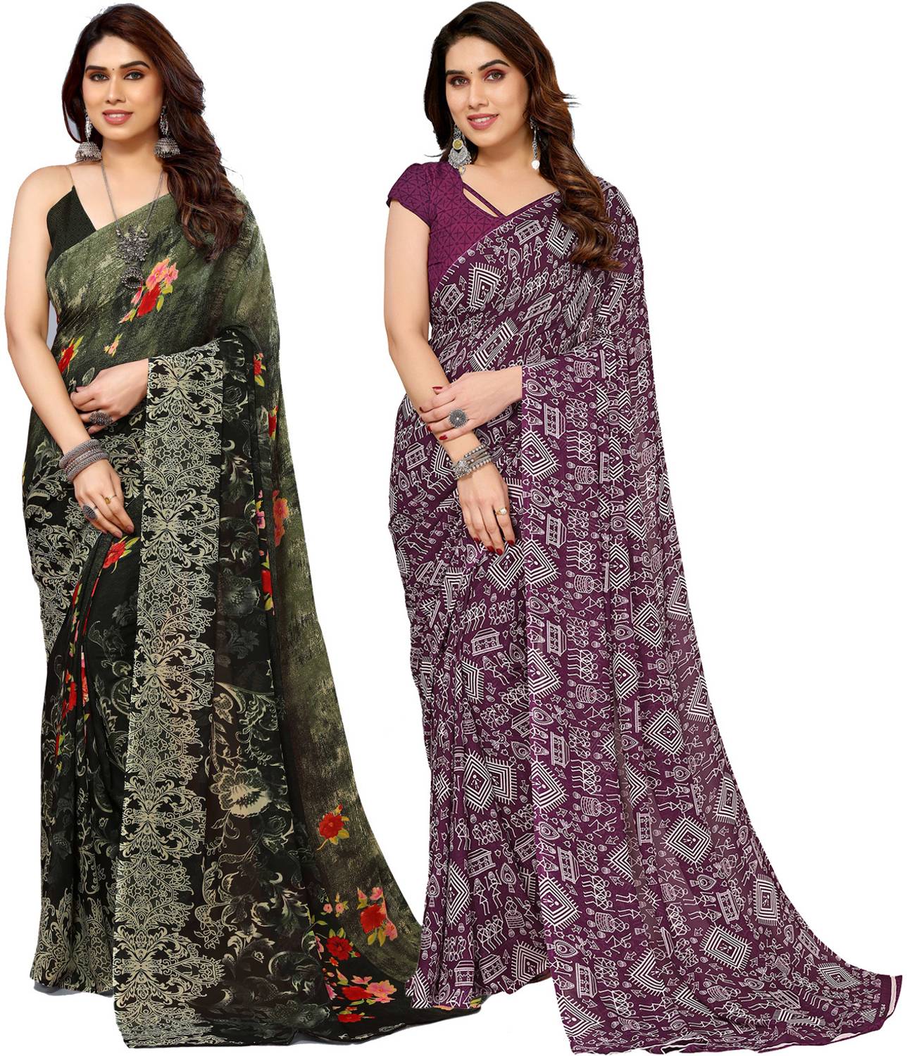 Anand Sarees Printed Daily Wear Georgette Saree