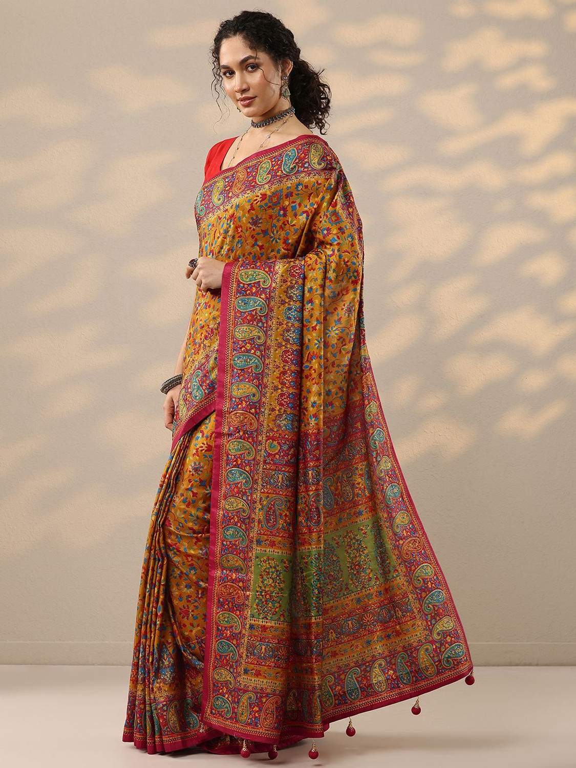 Image of LIBAS Printed Daily Wear Silk Blend Saree