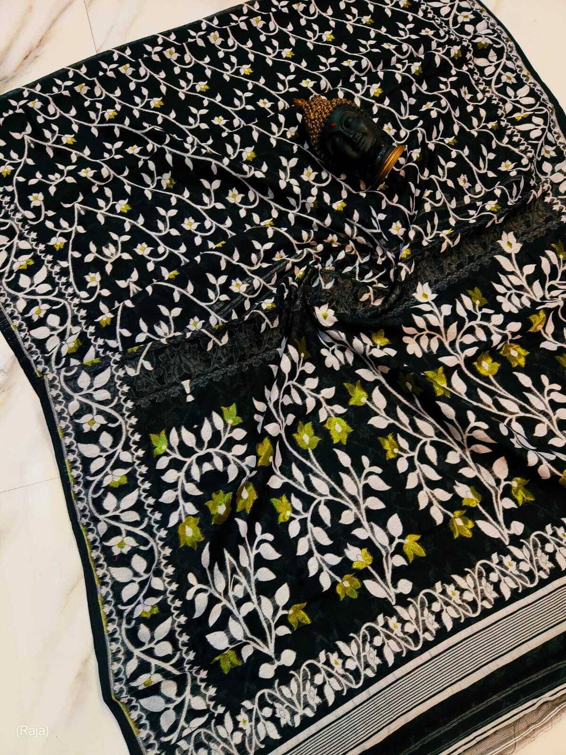 Averis collection Printed Jamdani Handloom Cotton Silk Saree