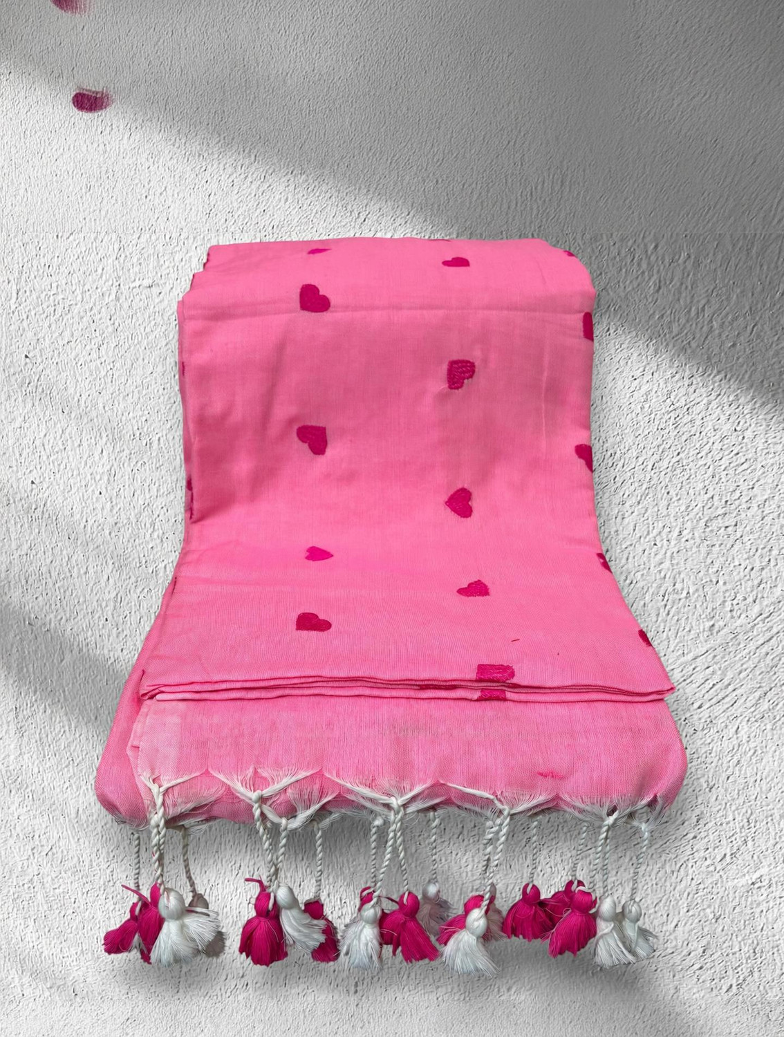 Image of SMRITI HANDLOOM Embroidered, Solid /Plain Handloom Handloom Pure Cotton Saree