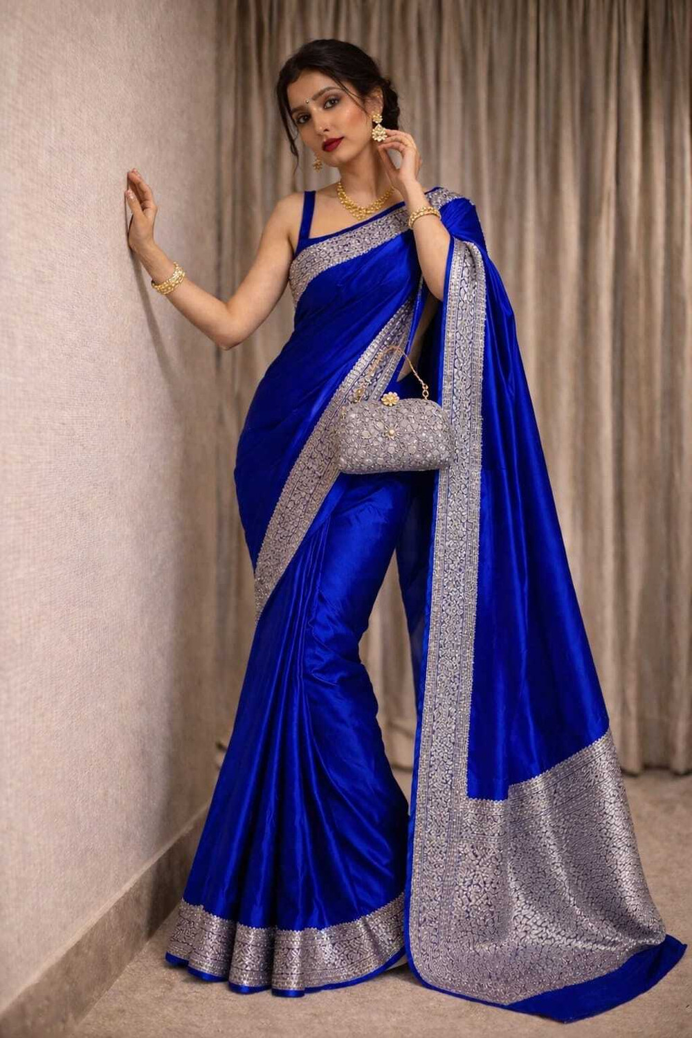 Image of Tilfelle Woven Banarasi Satin Saree