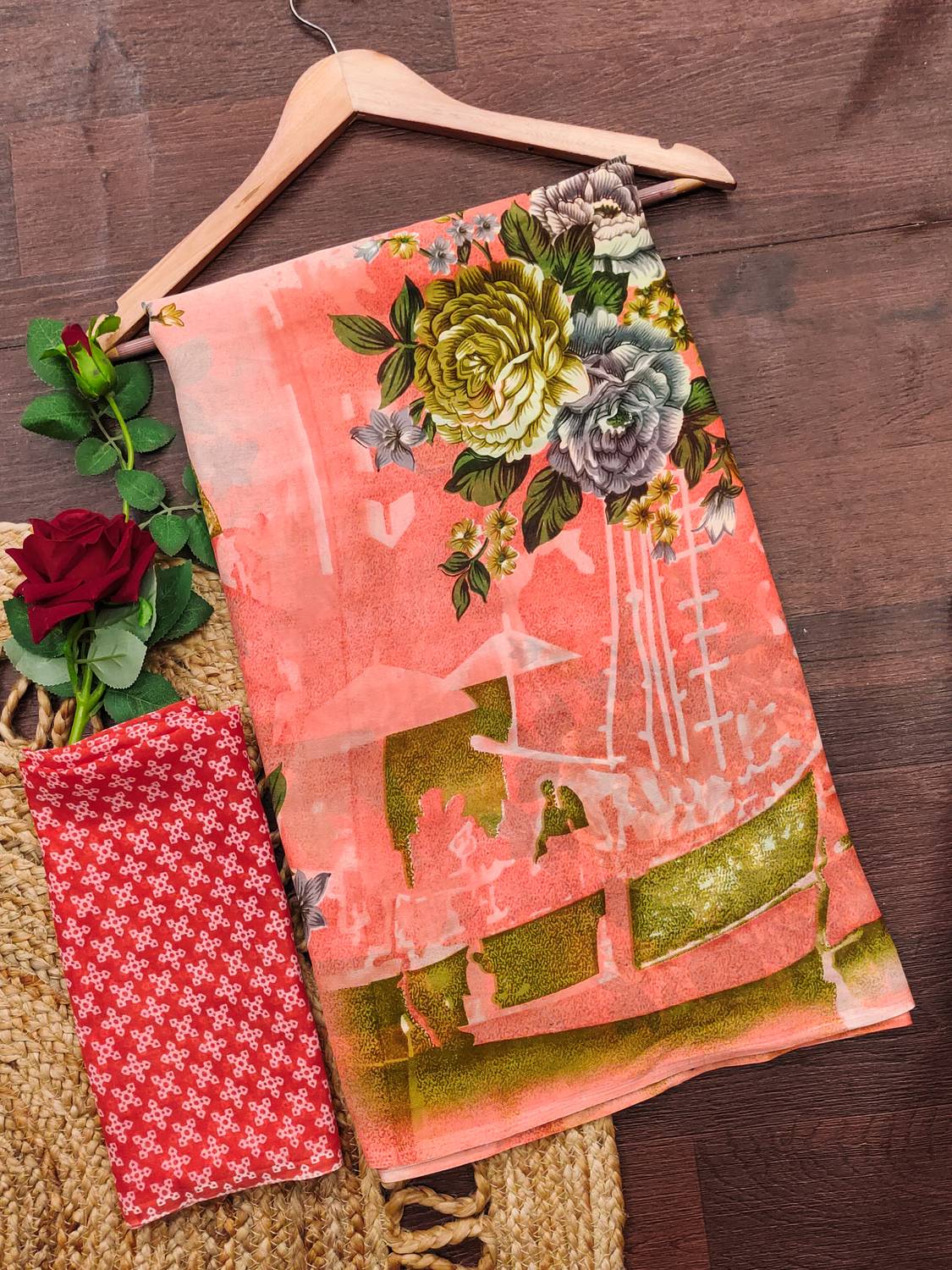 Anand Sarees Floral Print Daily Wear Georgette Saree