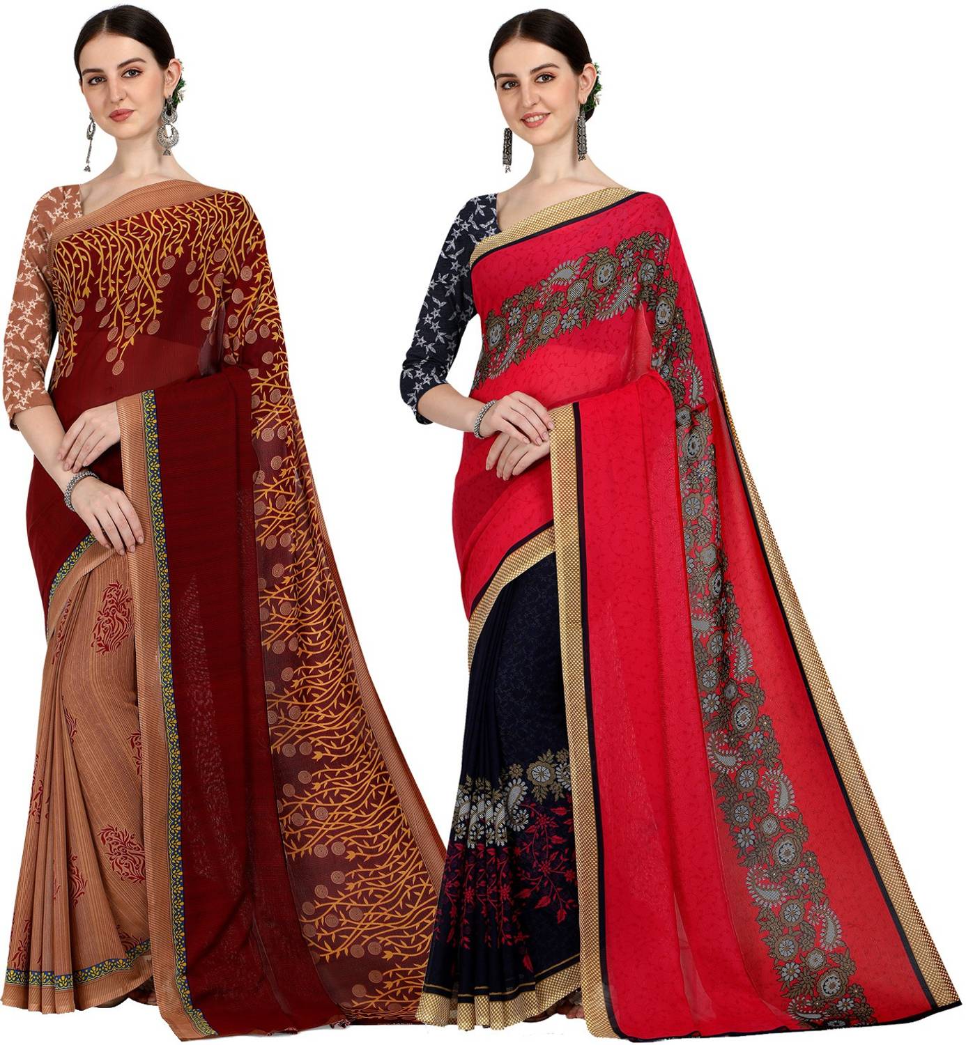 Anand Sarees Printed Daily Wear Georgette Saree