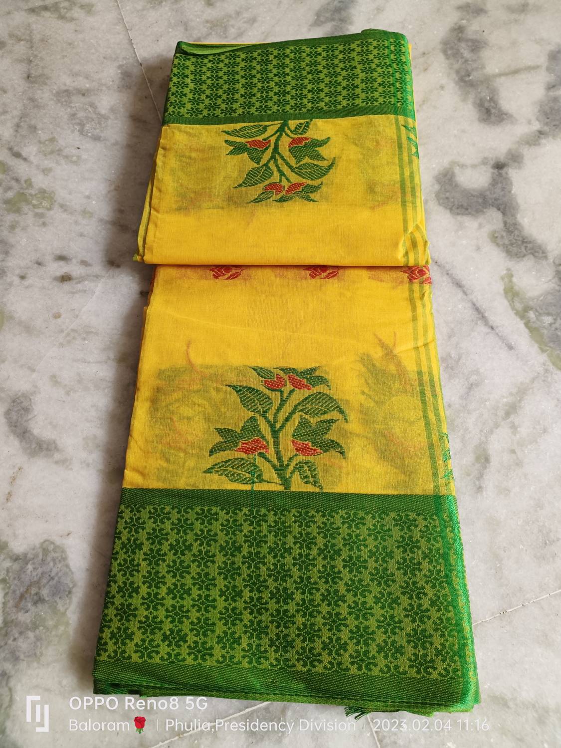 Balorampal Floral Print, Woven Tant Pure Cotton Saree