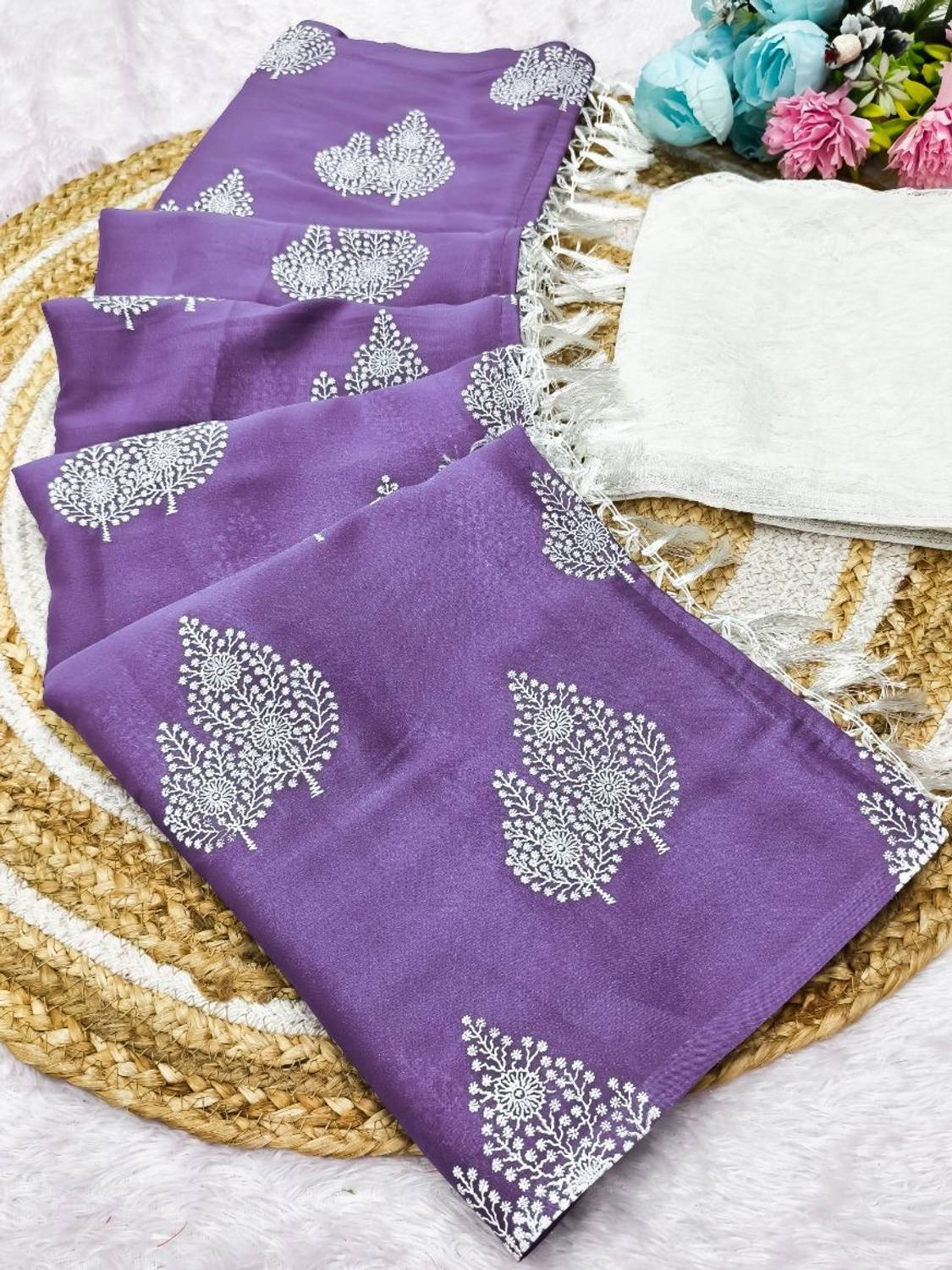 Banarasi wala Floral Print Bollywood Georgette Saree