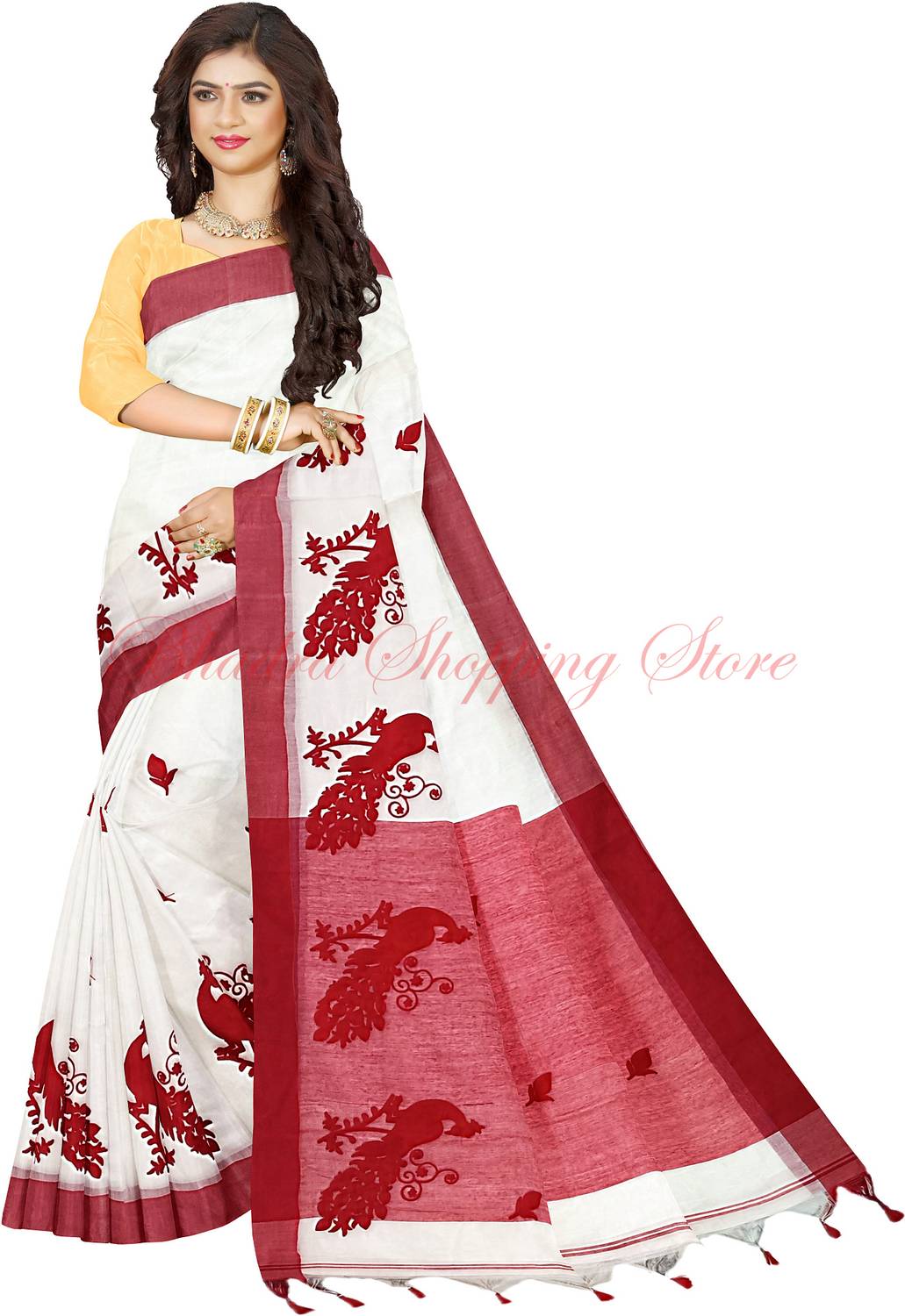 Bhadra Shopping Store Woven Handloom Handloom Cotton Silk Saree