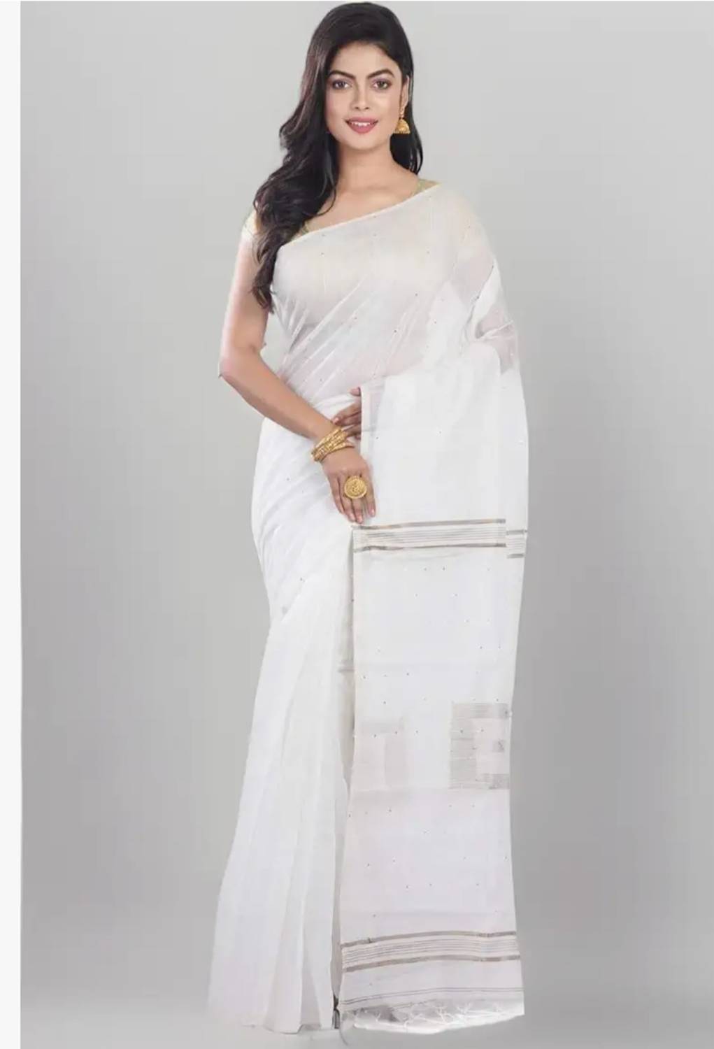 Bholenath textile Self Design Handloom Pure Cotton Saree