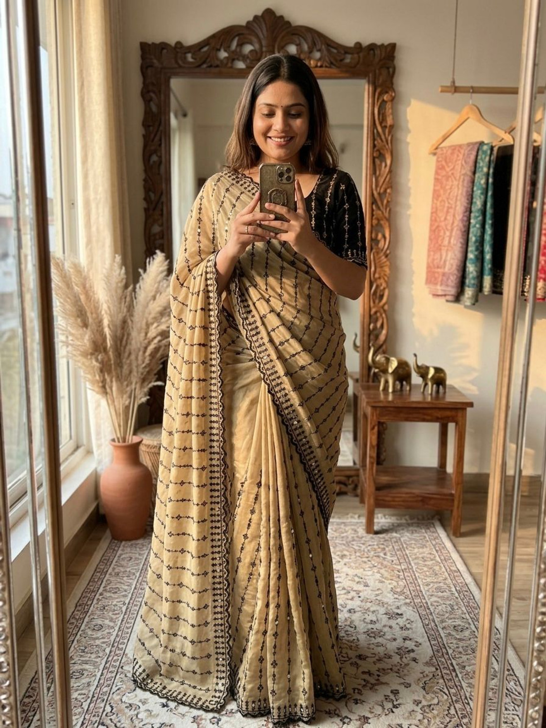 Image of ag export Embroidered Bollywood Pure Silk Saree