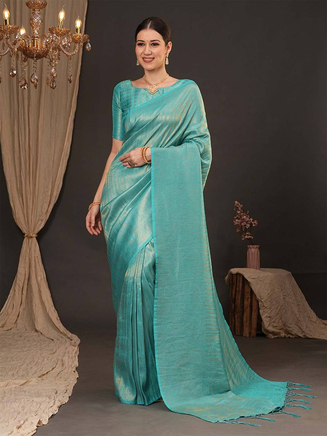 ANOUK Woven Kanjivaram Silk Blend Saree