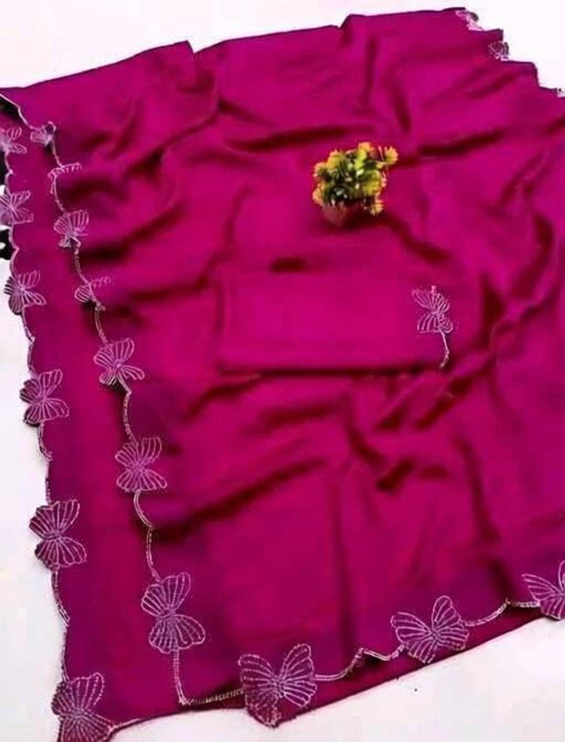 BHIKS RR Embellished Bollywood Chiffon Saree