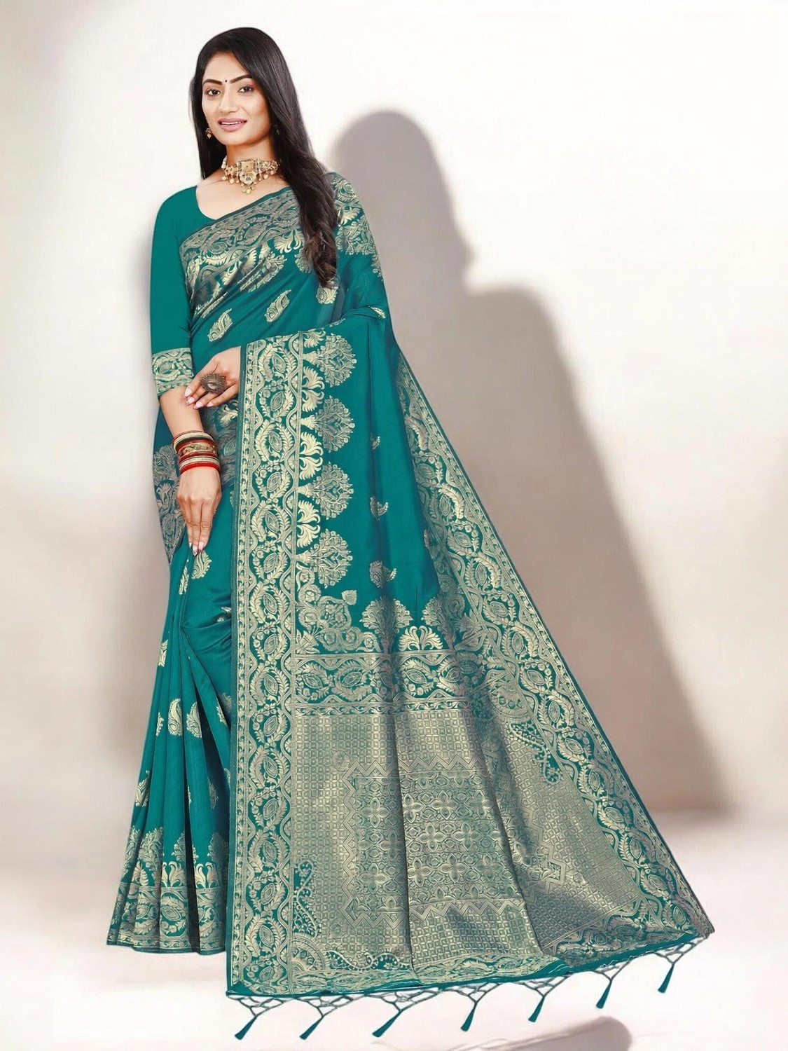 Image of Pikham Self Design Banarasi Art Silk Saree