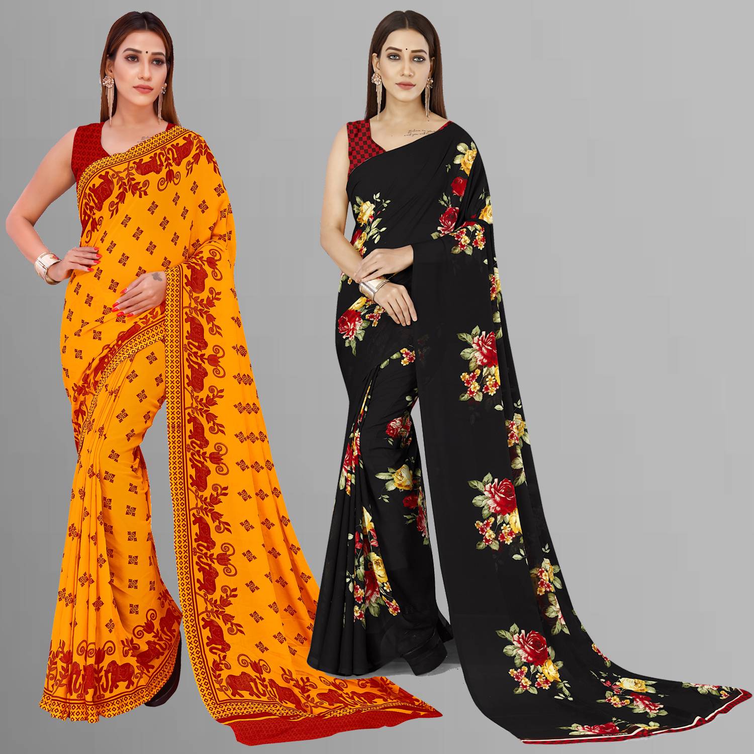 Anand Sarees Paisley, Floral Print Daily Wear Georgette Saree