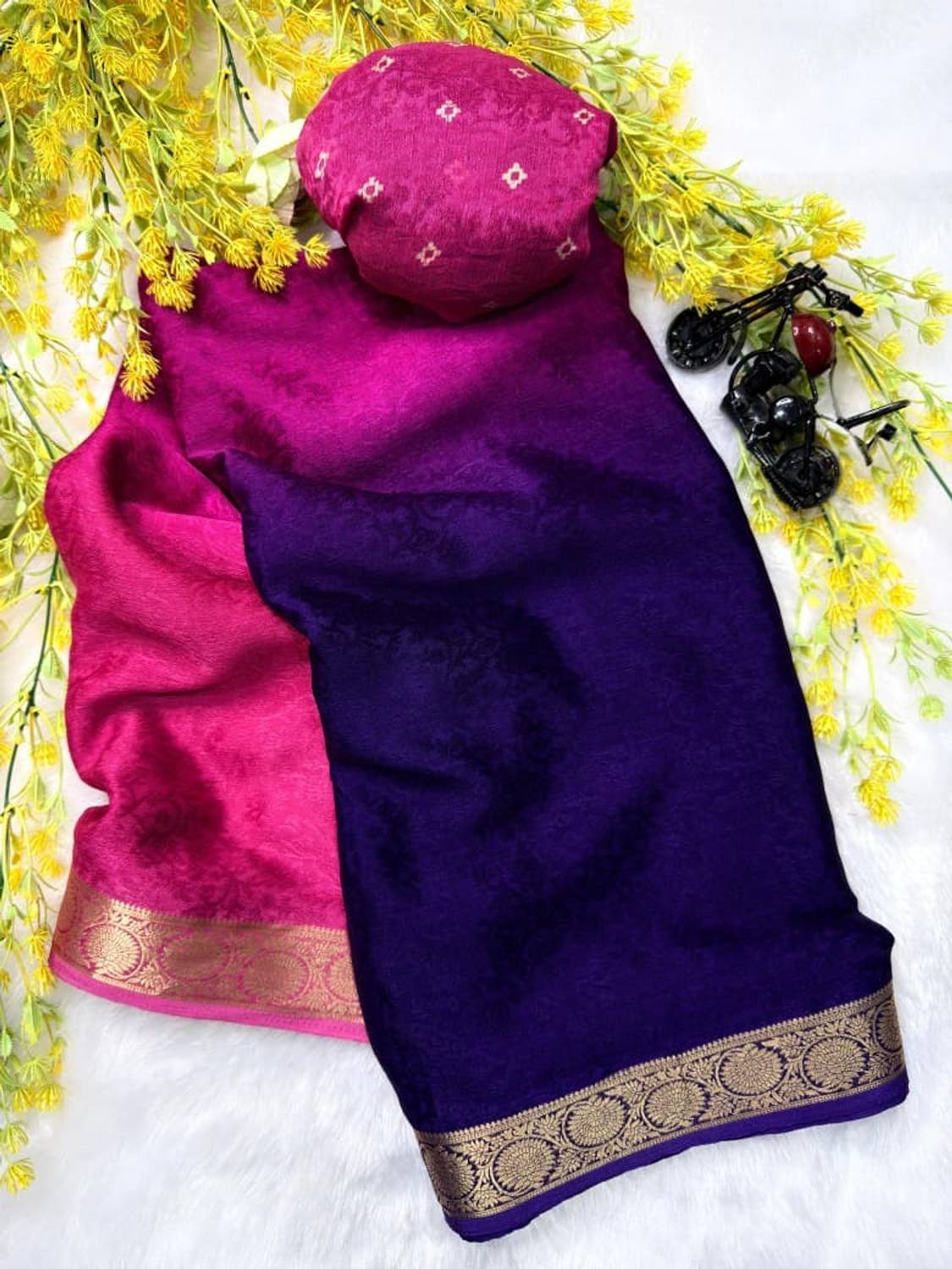 Chairupfashion Ombre Daily Wear Chiffon Saree