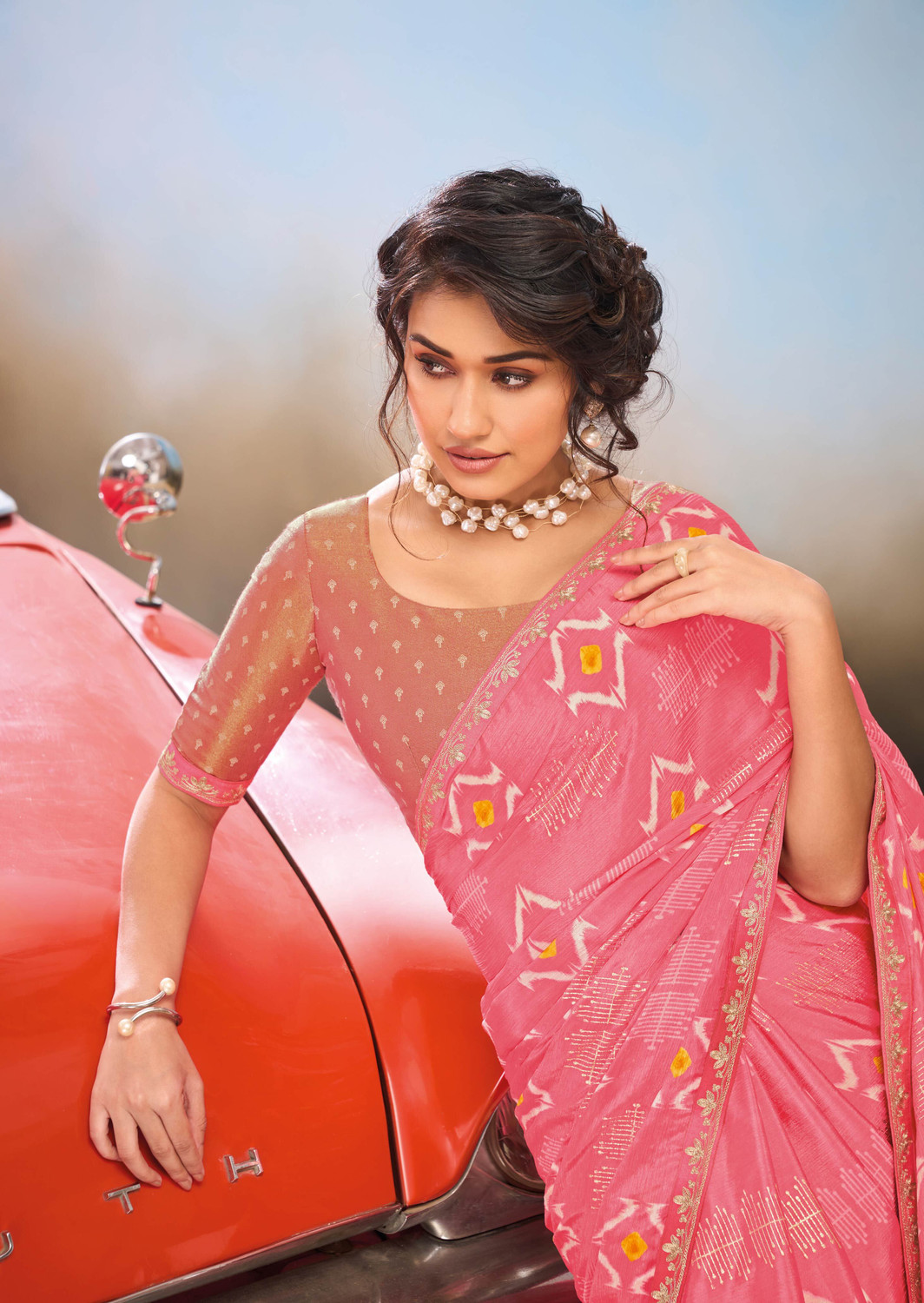 Image of Laxmipati sarees Printed Daily Wear Chiffon Saree