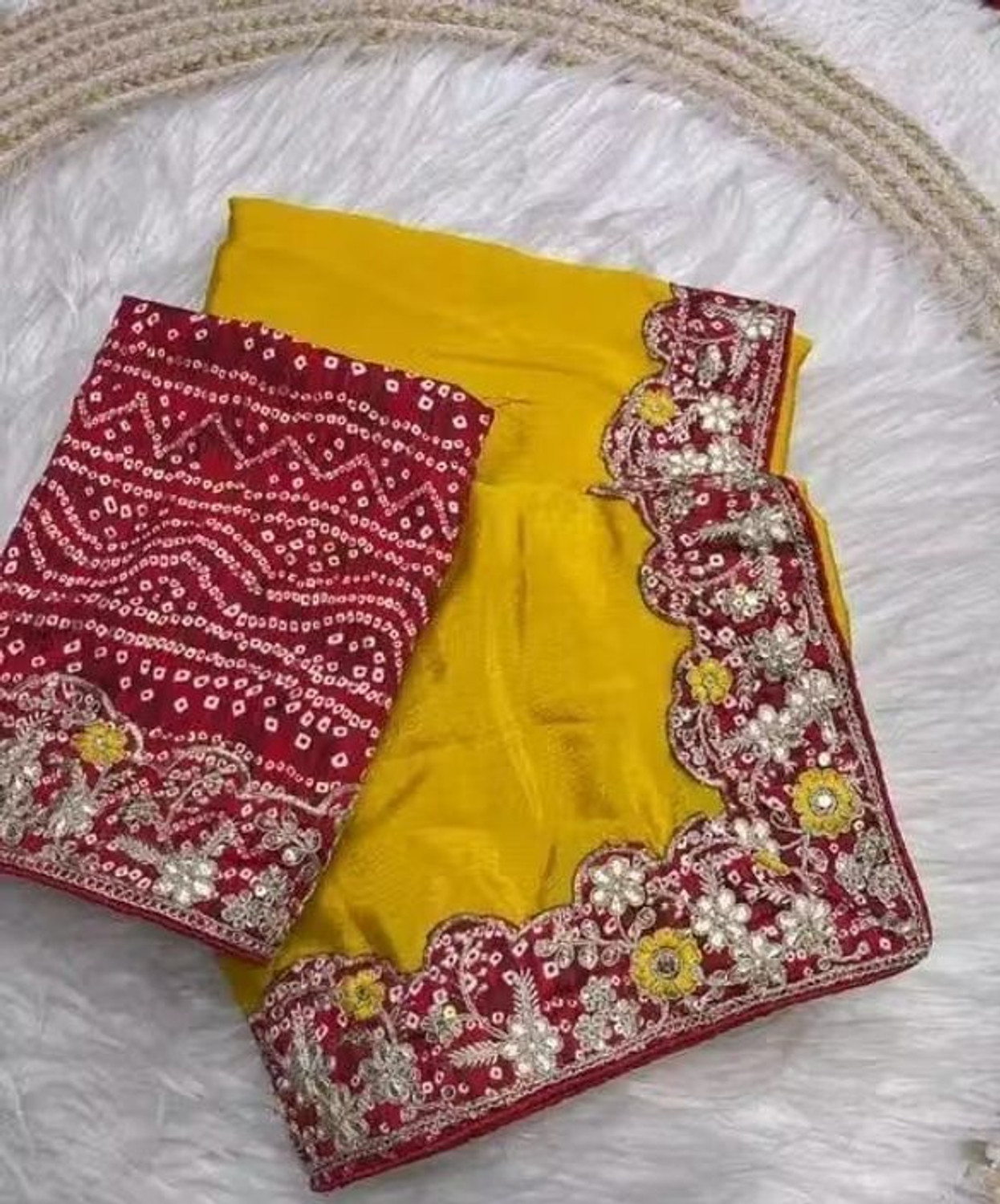 Image of Vraggi Embellished Bollywood Silk Blend Saree