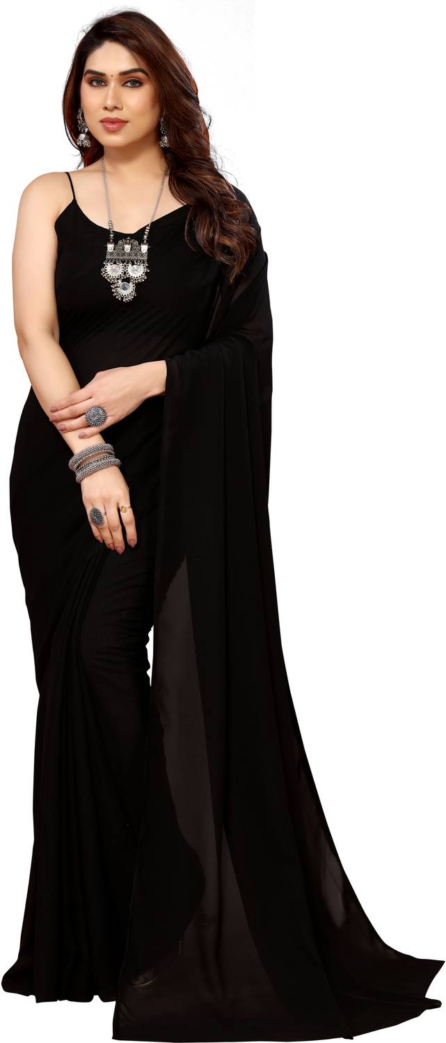 Anmi Dyed, Solid/Plain Bollywood Georgette Saree