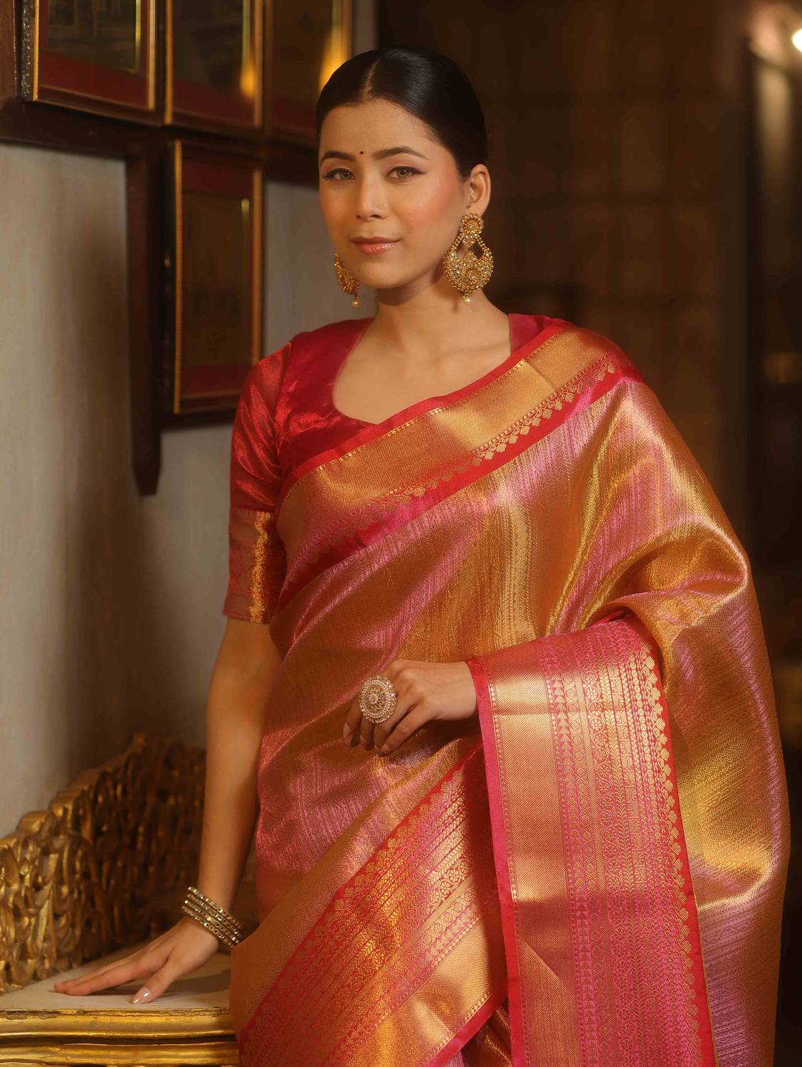 Banarasee Woven Banarasi Tissue Saree