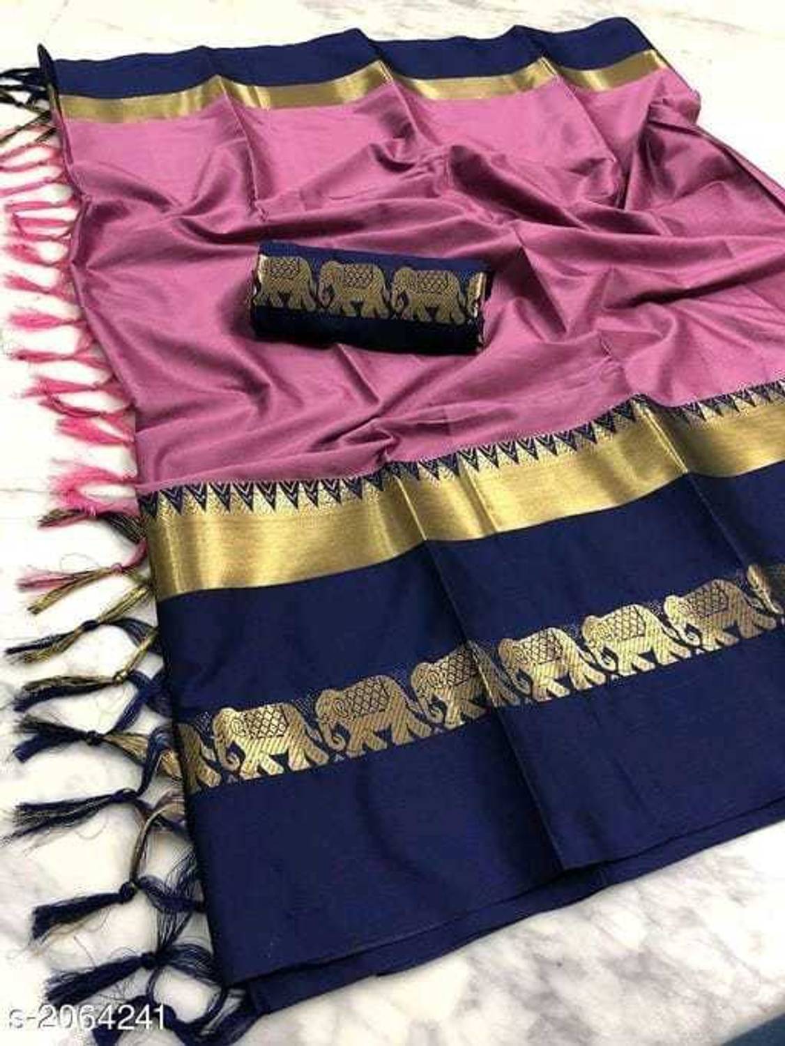 Big Fashion Self Design Banarasi Cotton Silk Saree