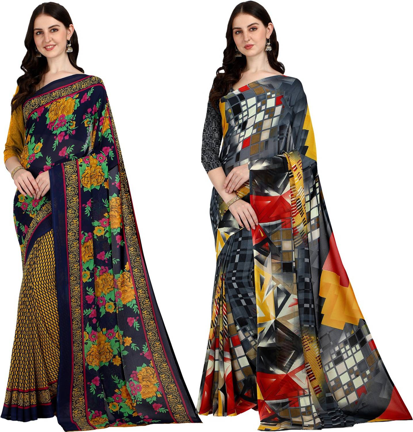 Anand Sarees Floral Print Daily Wear Georgette Saree