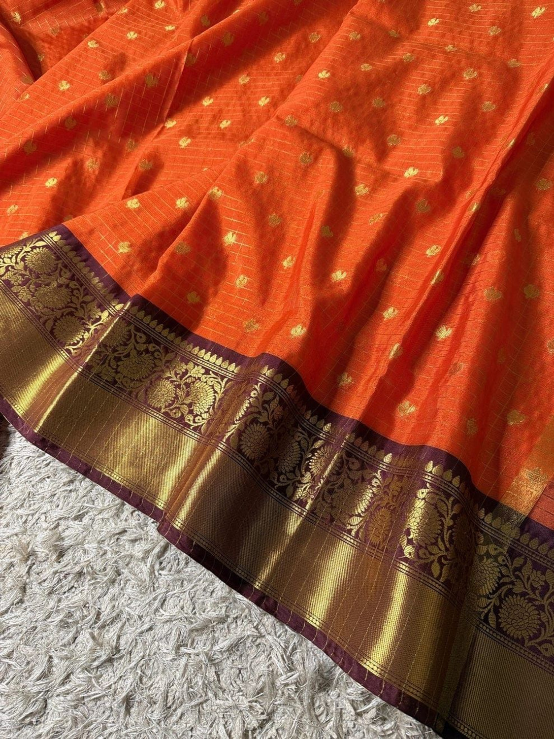 Image of TWINKLE Self Design Kanjivaram Cotton Silk Saree