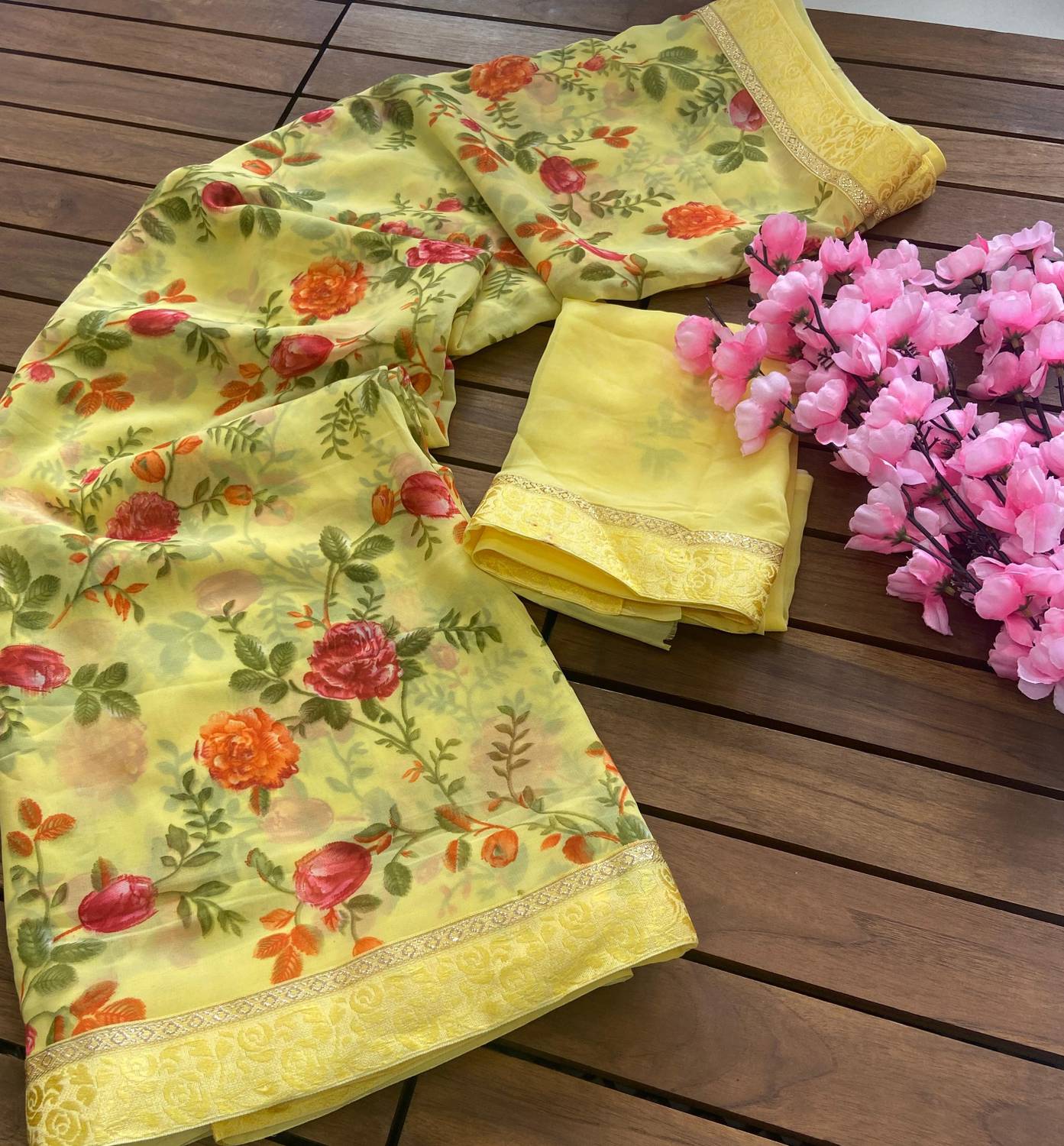 bhavika silk mills Printed Daily Wear Georgette Saree