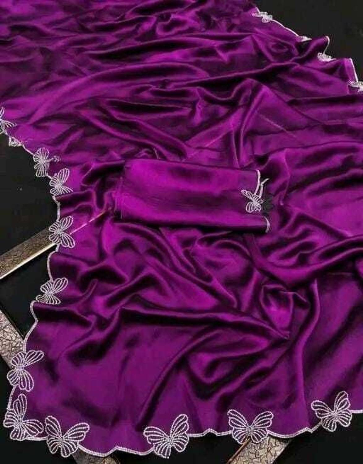 BHIKS RR Embellished Bollywood Chiffon Saree