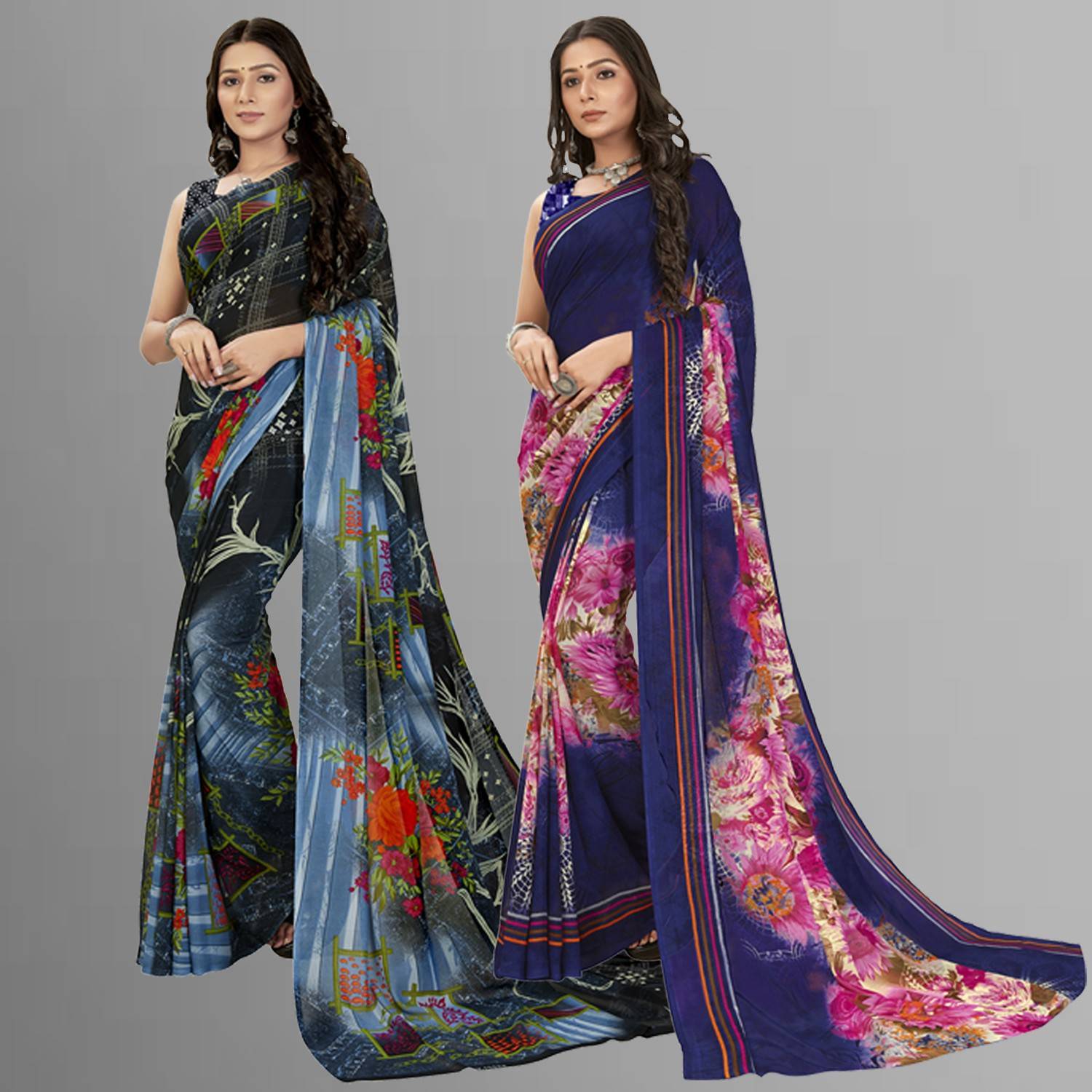 Anand Sarees Printed Daily Wear Georgette Saree