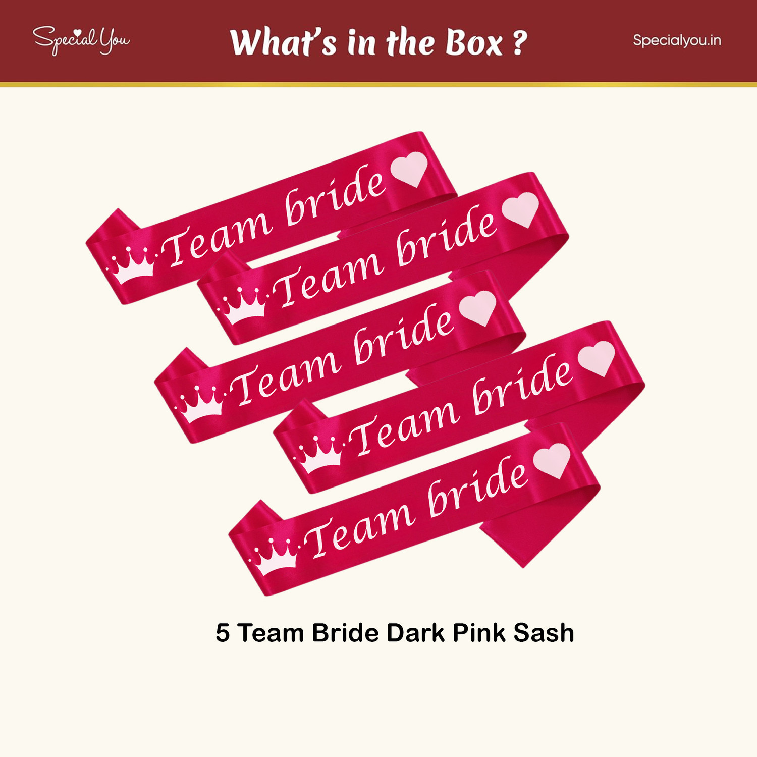 Image of specialyou.in Bachelorette Party Props, Team Bride Sash, Props, Bridesmaid Sash, Props