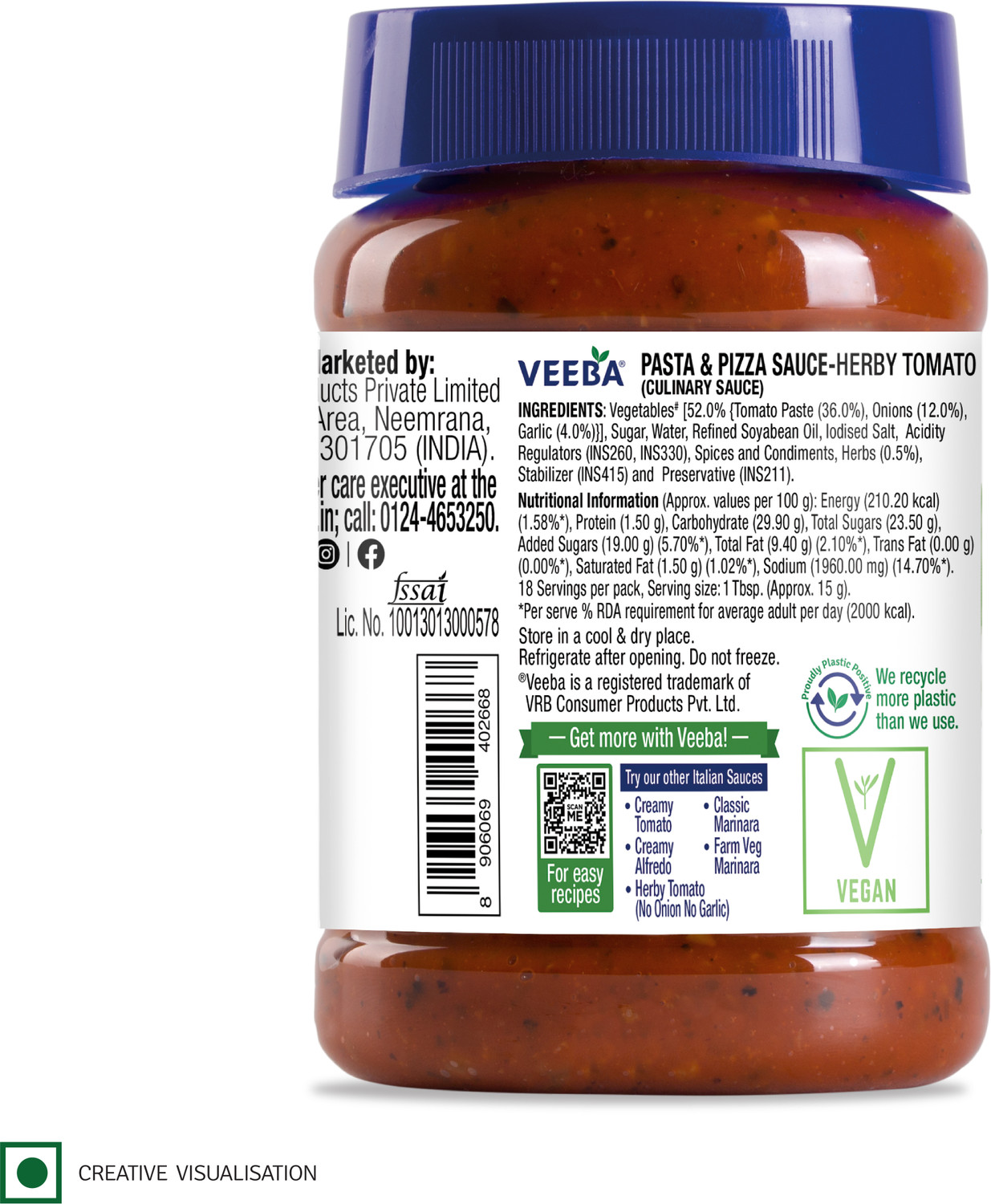 Image of VEEBA Pasta & Pizza Herby Tomato Sauce
