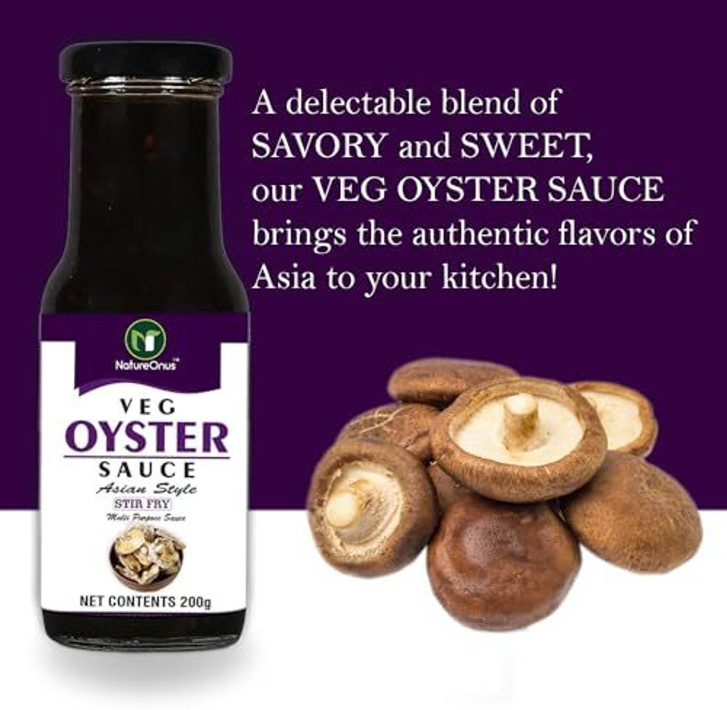 Image of NatureOnus Veg Oyster Sauce 200g | Thai Cuisine |(Pack of 1) Sauce