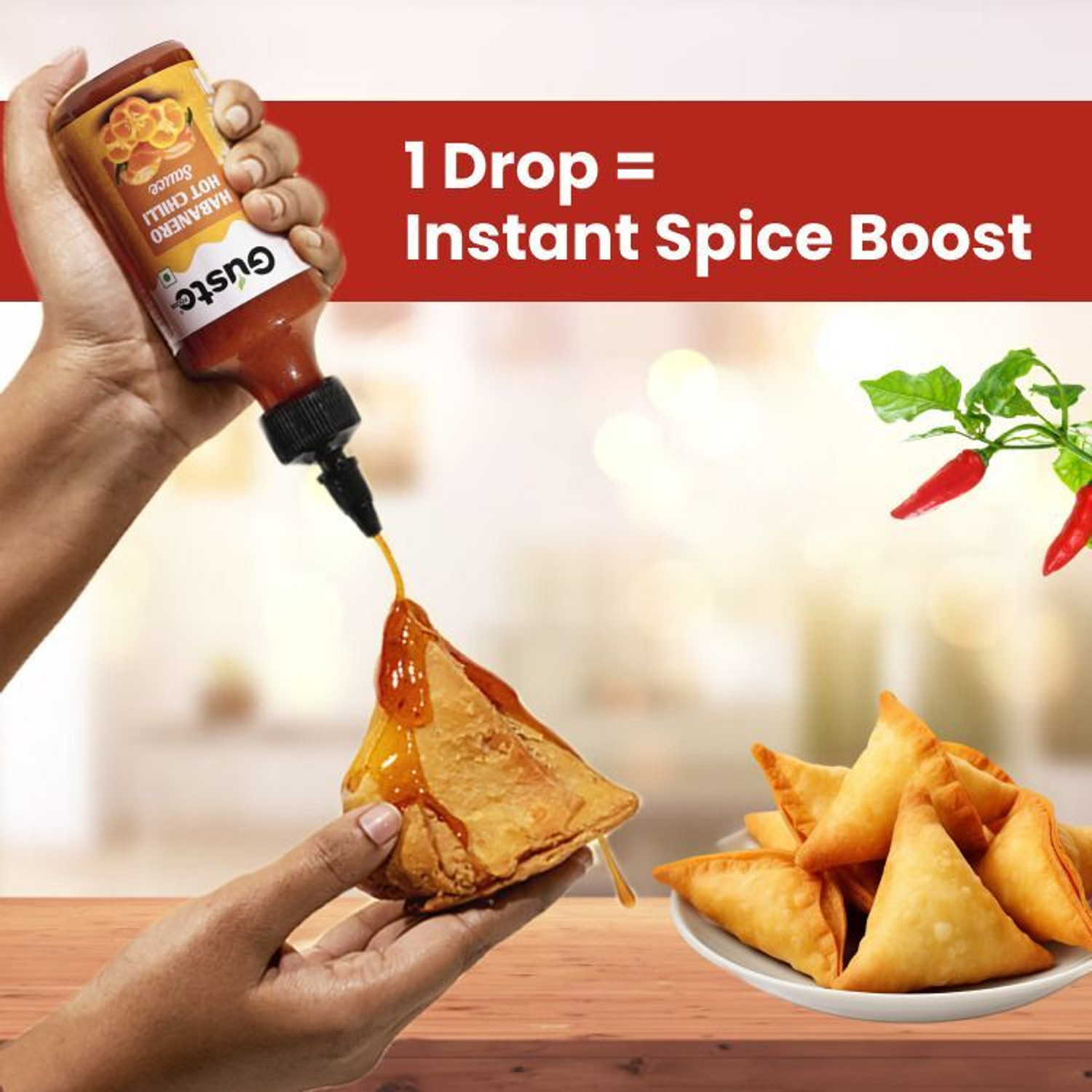 Image of Gusto Foods Habanero Sauce - 200g | Spicy & Fiery Hot Chilli Sauce | Sauce