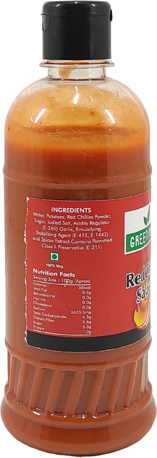Image of GREEN PIECE Red Chilli Sauce (500ml) (Pack of 2) Sauce
