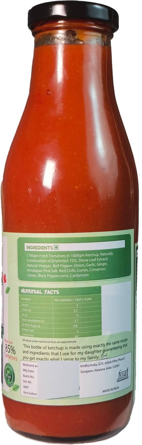The True Tomato Sugar Free Ketchup 220g - Image 4